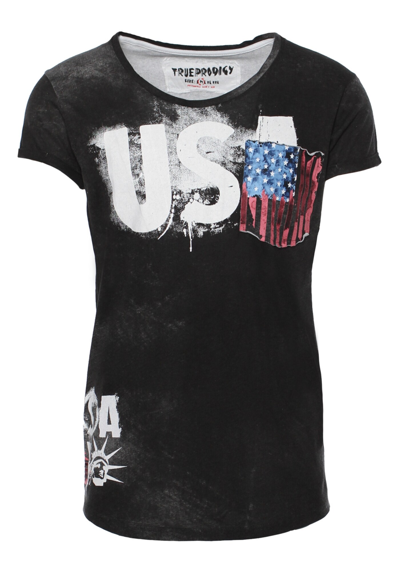 Trueprodigy Heren Shirt Big Usa Zwart Wit trueprodigy kopen in de aanbieding