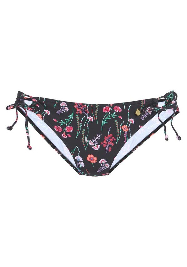 LASCANA, Bikini nadrágok 'Bloom', fekete, 1 kép a 4 közül
