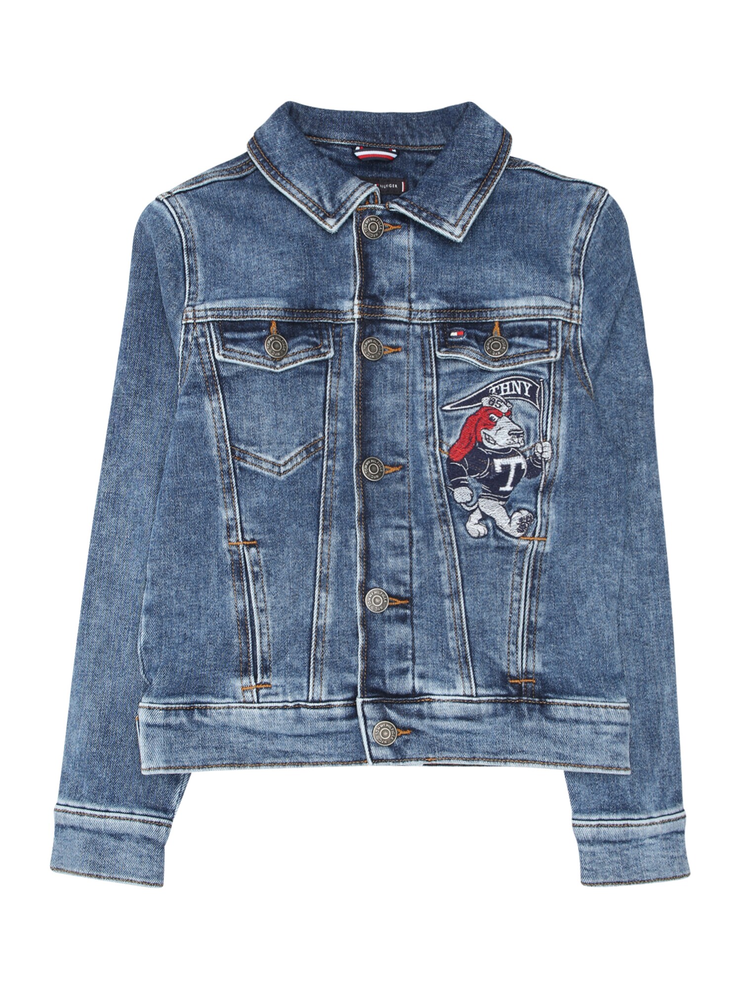 Tommy Hilfiger Jongens Tussenjas Eagle Salt Mid Blue Stretch Blauw Denim tommy hilfiger kopen in de aanbieding