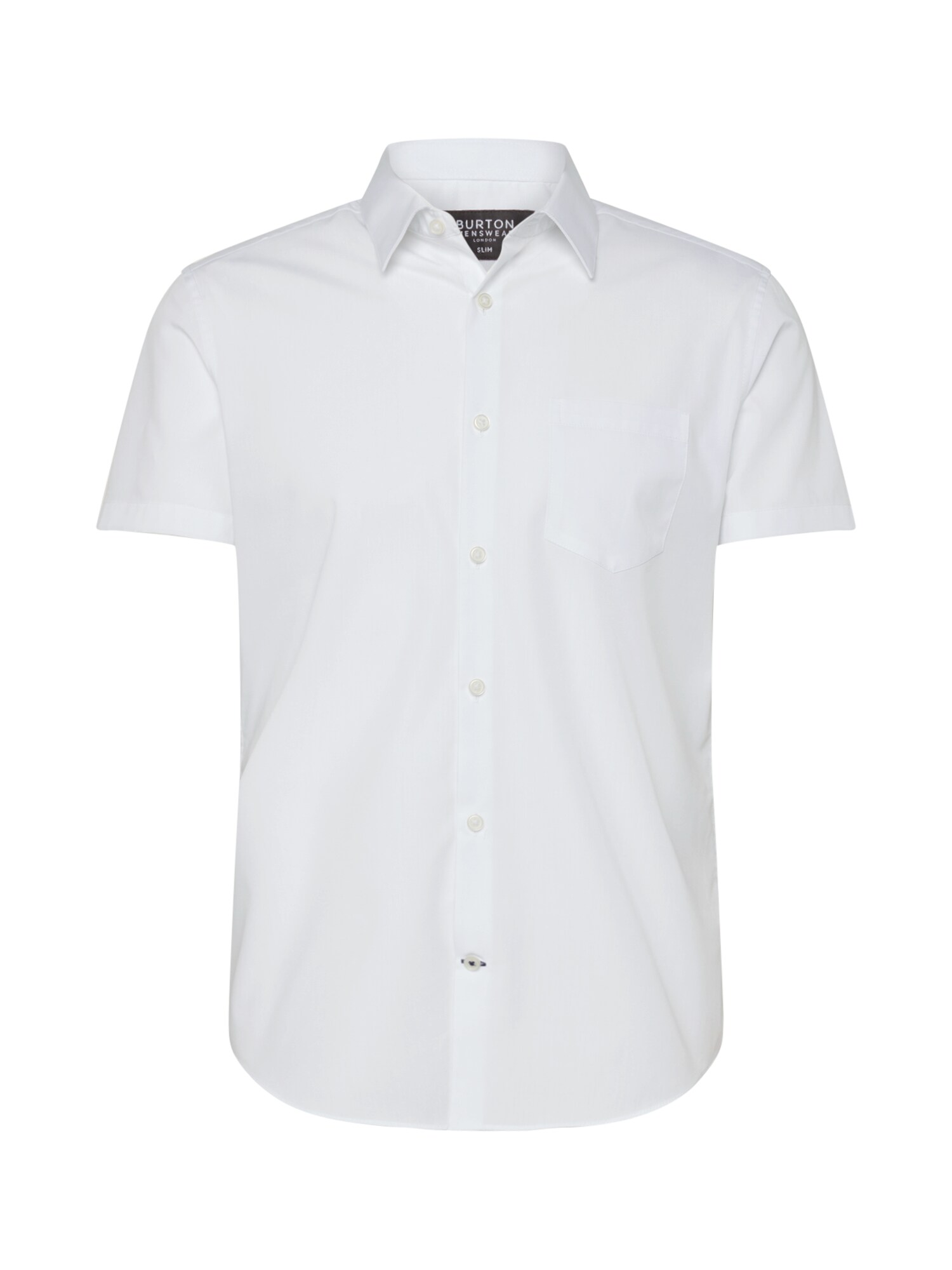 BURTON MENSWEAR LONDON Dalykiniai marškiniai 'WHITE SLIM FIT SHORT.'  balta