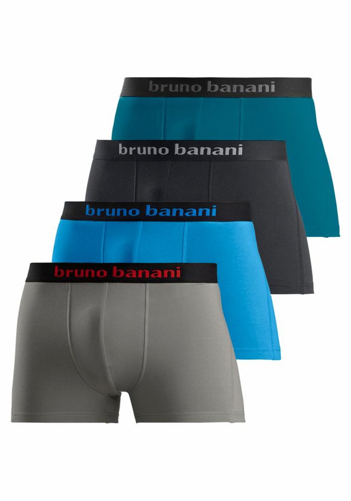 BRUNO BANANI Boxer trumpikės turkio spalva / dūmų pilka / benzino spalva / juoda