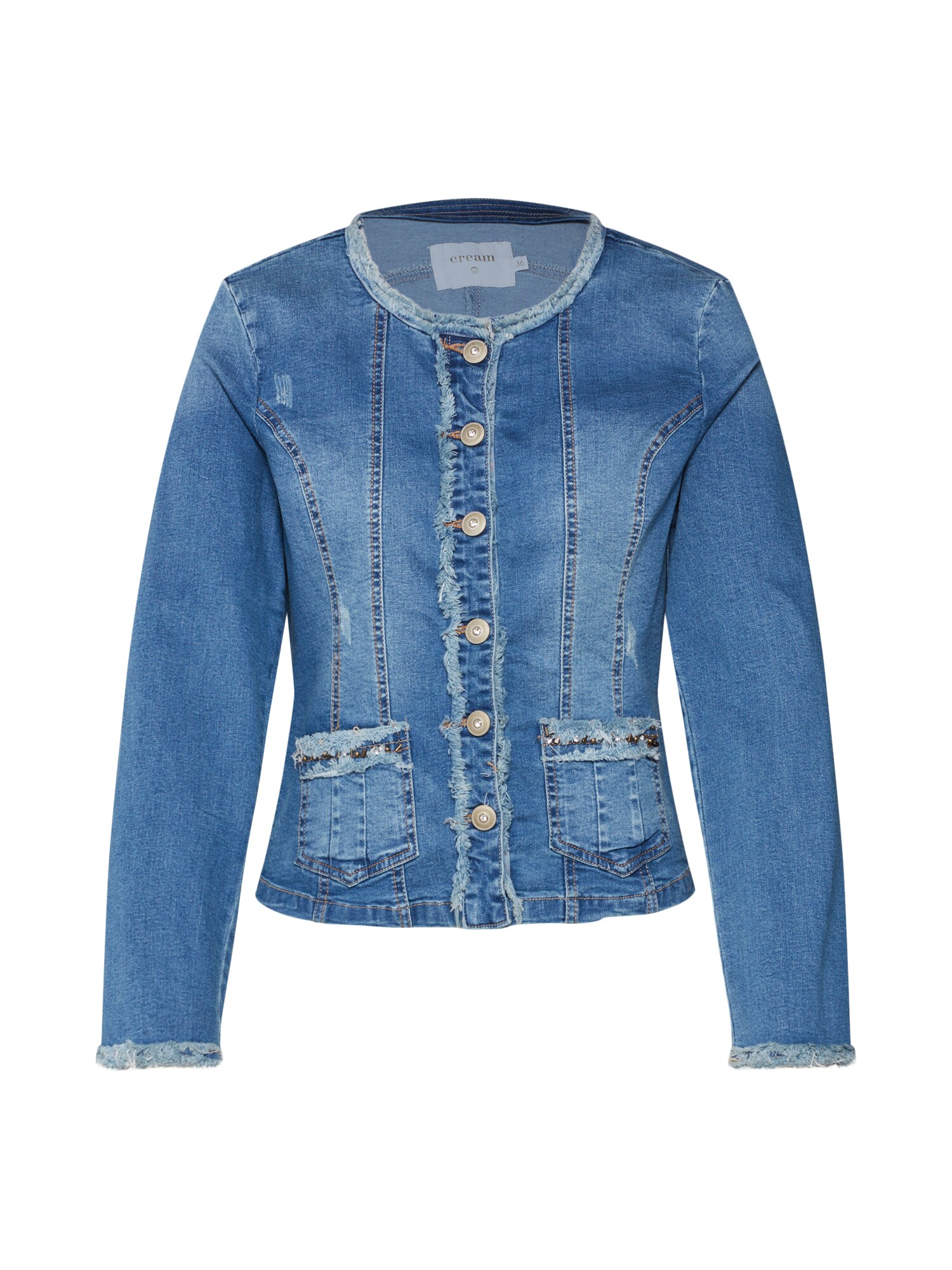 Cream Dames Tussenjas Delina Blauw Denim cream kopen in de aanbieding