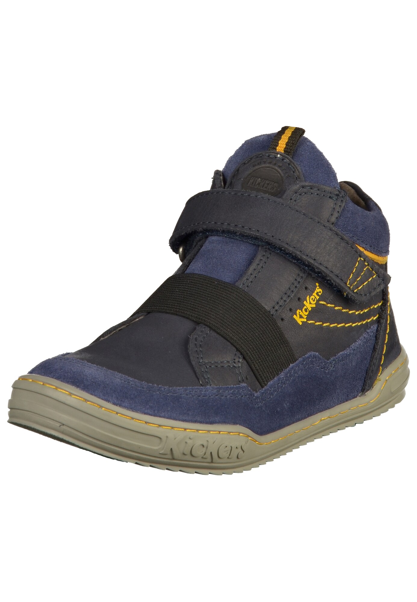 Kickers Jongens Lage Schoen Nachtblauw Geel kickers kopen in de aanbieding