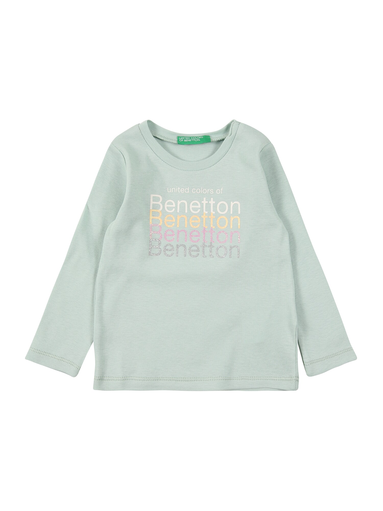 UNITED COLORS OF BENETTON Marškinėliai  pastelinė žalia / mišrios spalvos