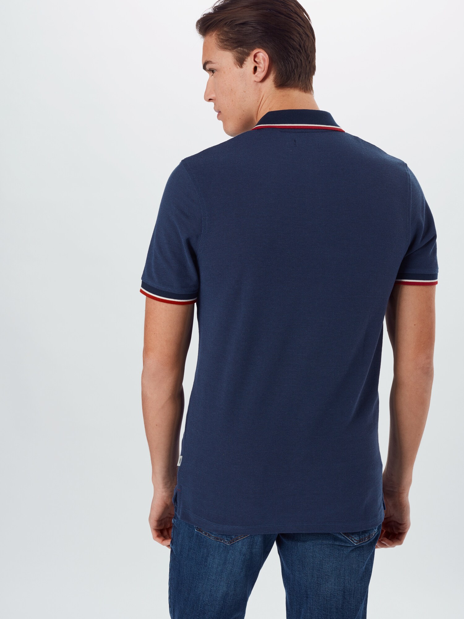JACK & JONES Tričko 'Bluwin' námornícka modrá / žltá melírovaná / krvavo červená / biela (obrázok 3)