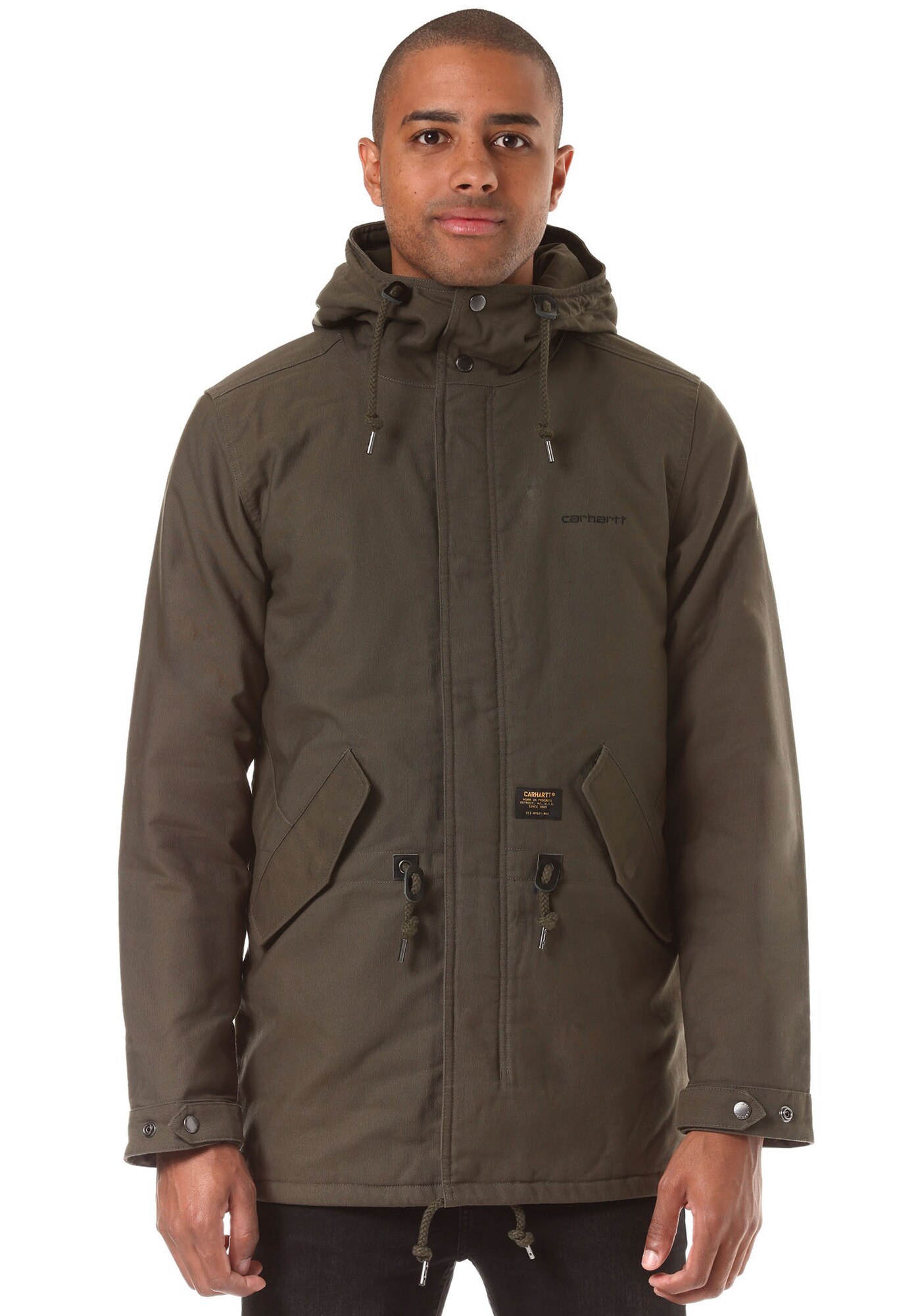 Carhartt Wip Heren Winterparka Clash Olijfgroen carhartt wip kopen in de aanbieding