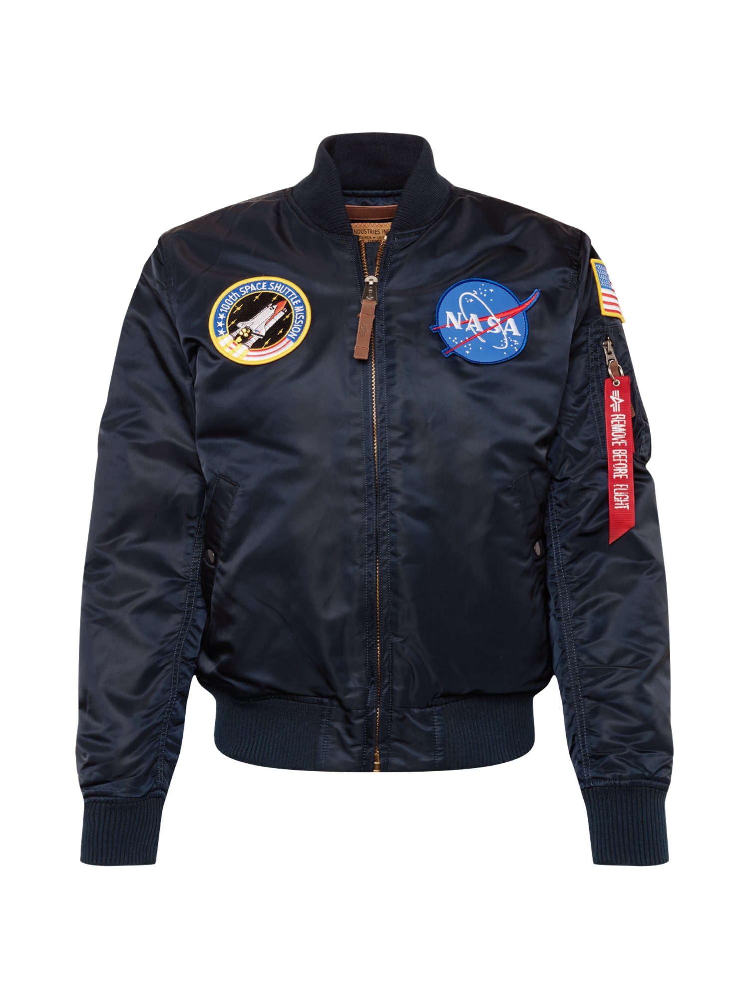 ALPHA INDUSTRIES Prechodná bunda 'NASA'  modrá / tmavomodrá / červená / biela