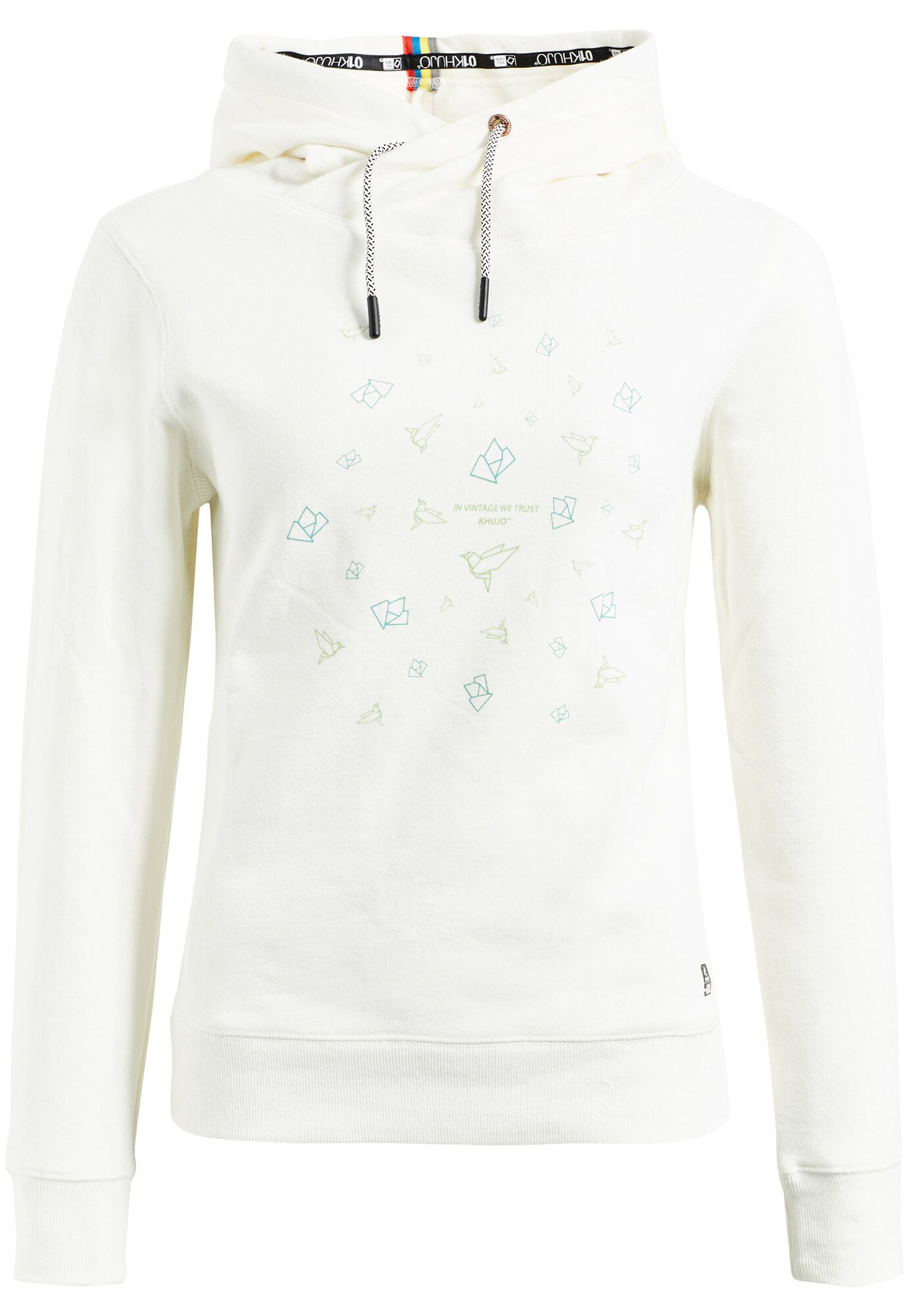 Khujo Dames Sweatshirt Papeeta Smoky Blue Wit khujo kopen in de aanbieding