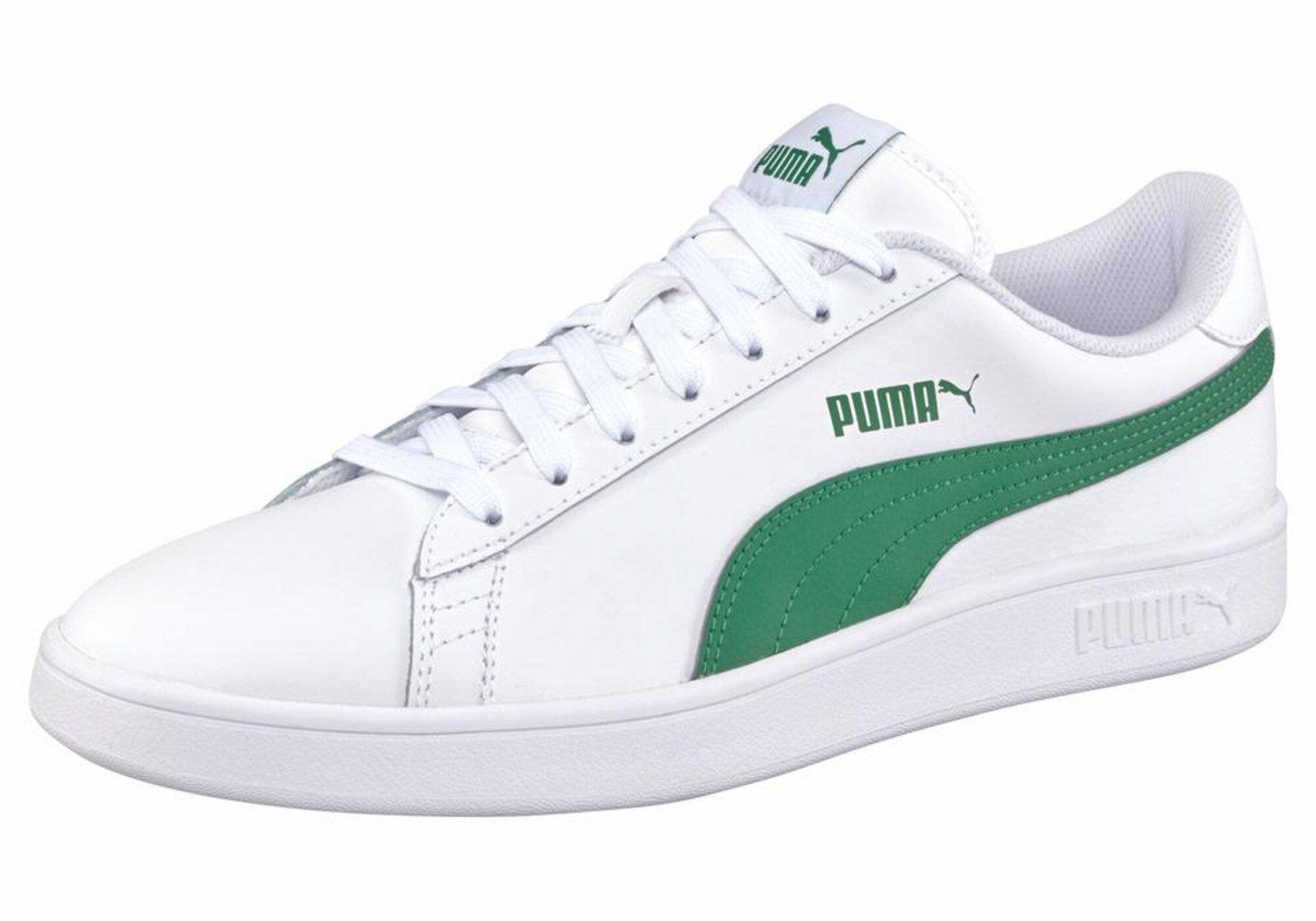 PUMA Sportbačiai be auliuko 'Smash V2 L U'  balta / žalia