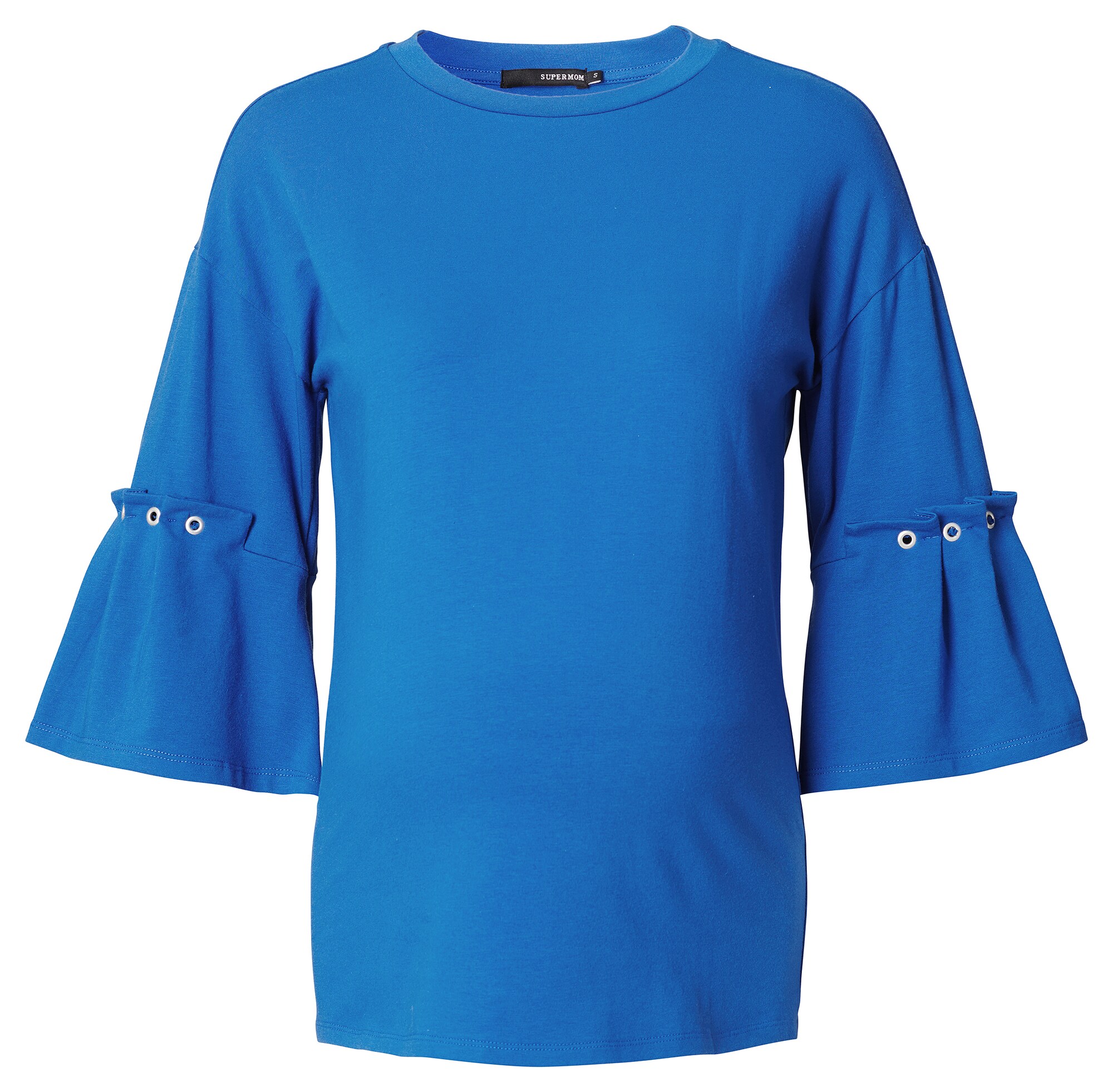 Supermom Dames Sweatshirt Fancy Sleeve Blauw supermom kopen in de aanbieding