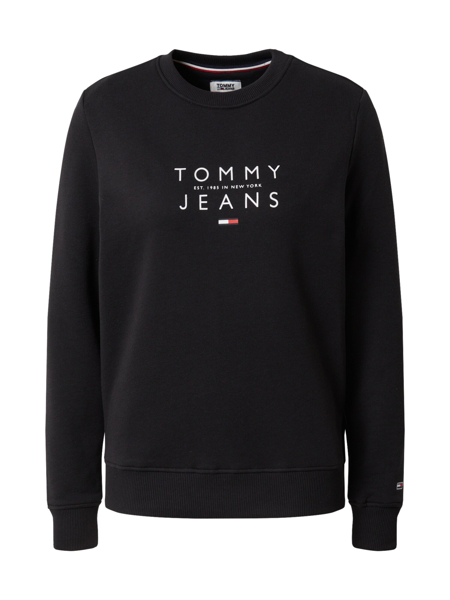Tommy Jeans Megztinis be užsegimo 'TJW ESSENTIAL LOGO SWEATSHIR'  juoda