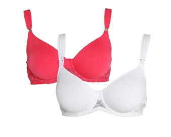 PETITE FLEUR, Kojící podprsenka, červená & bílá