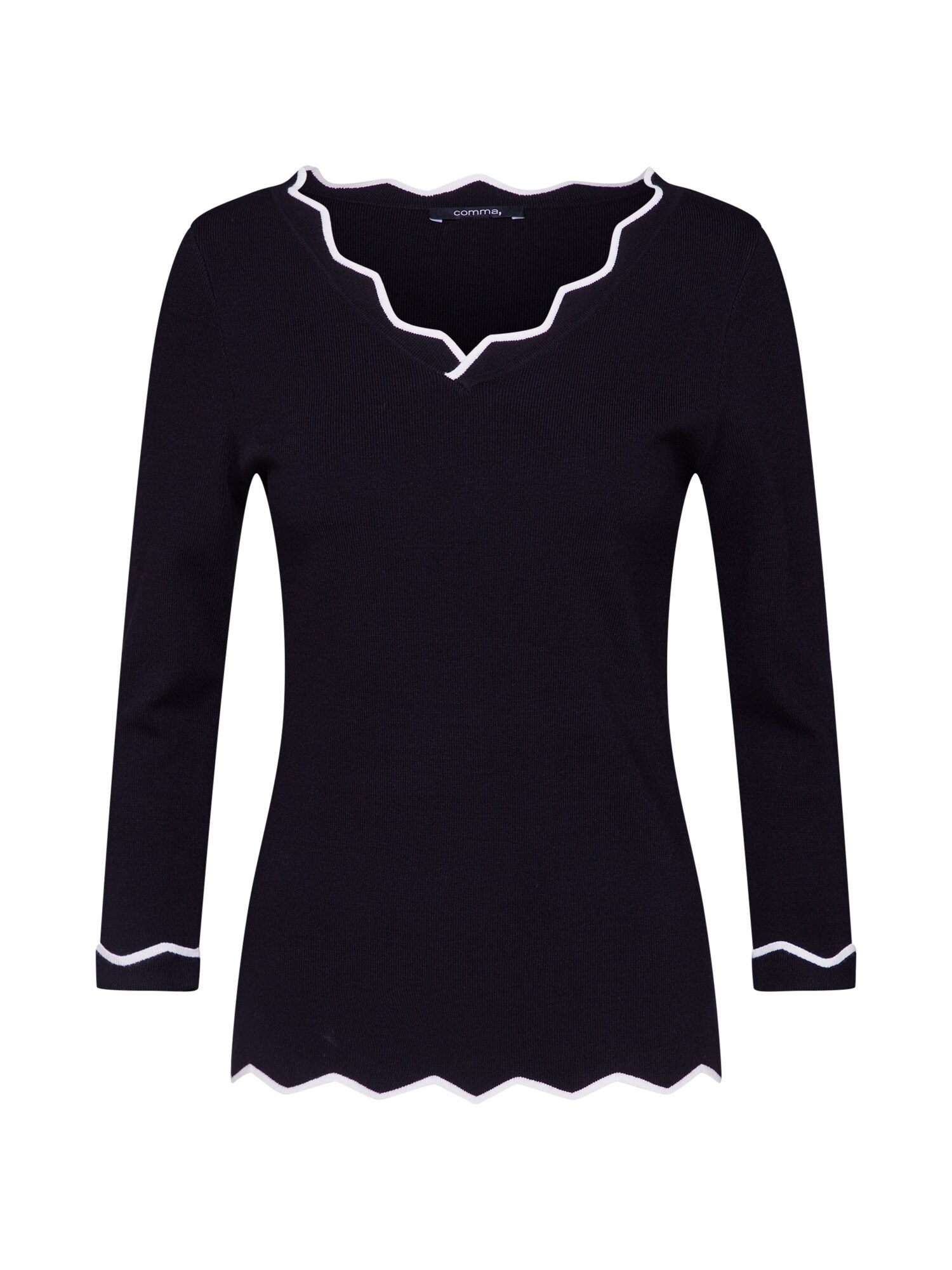 Comma Dames Trui Pullover Longsleeve Zwart comma kopen in de aanbieding
