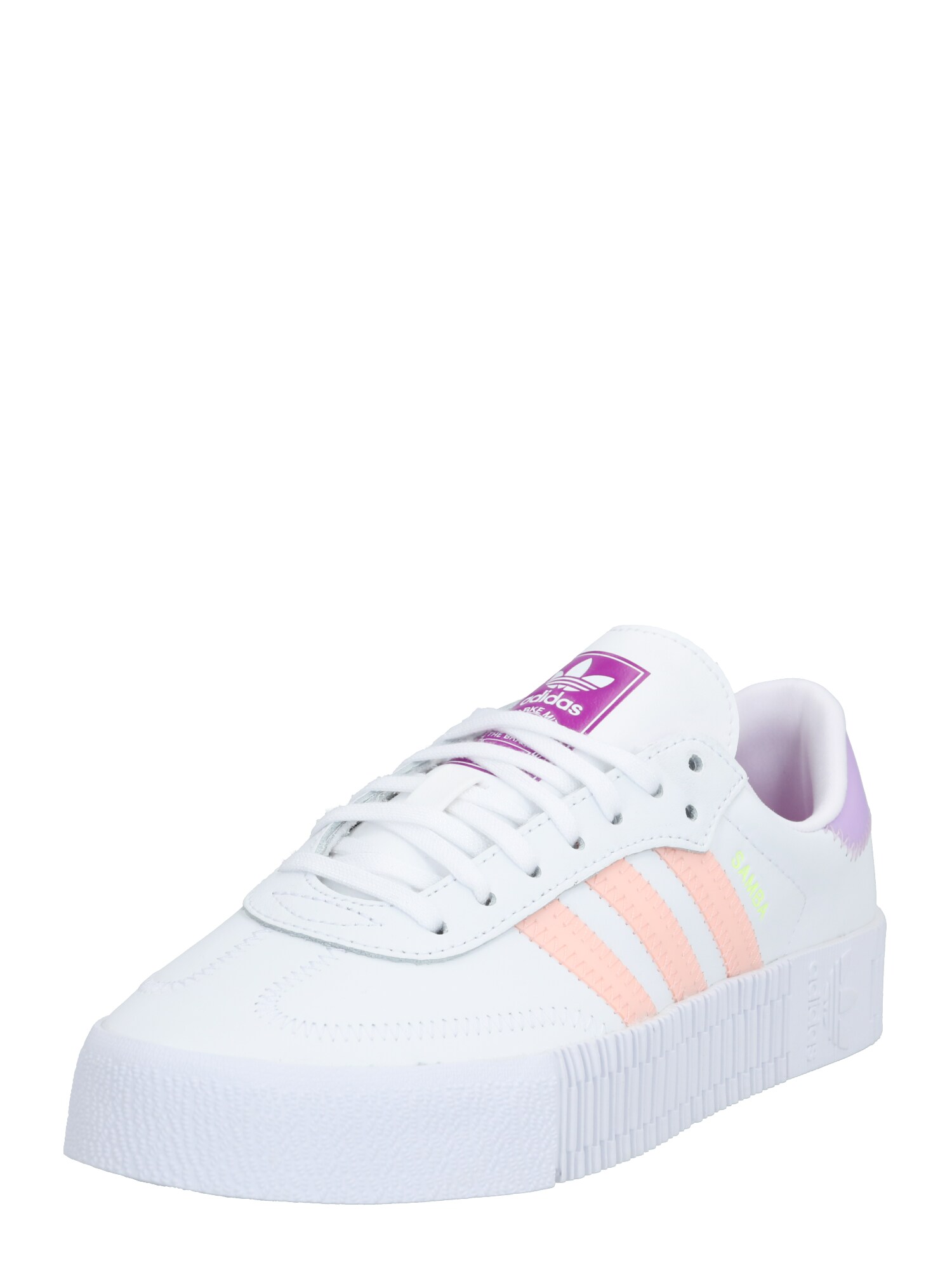 ADIDAS ORIGINALS Sportbačiai be auliuko 'Samba'  balta / šviesiai violetinė / rožių spalva