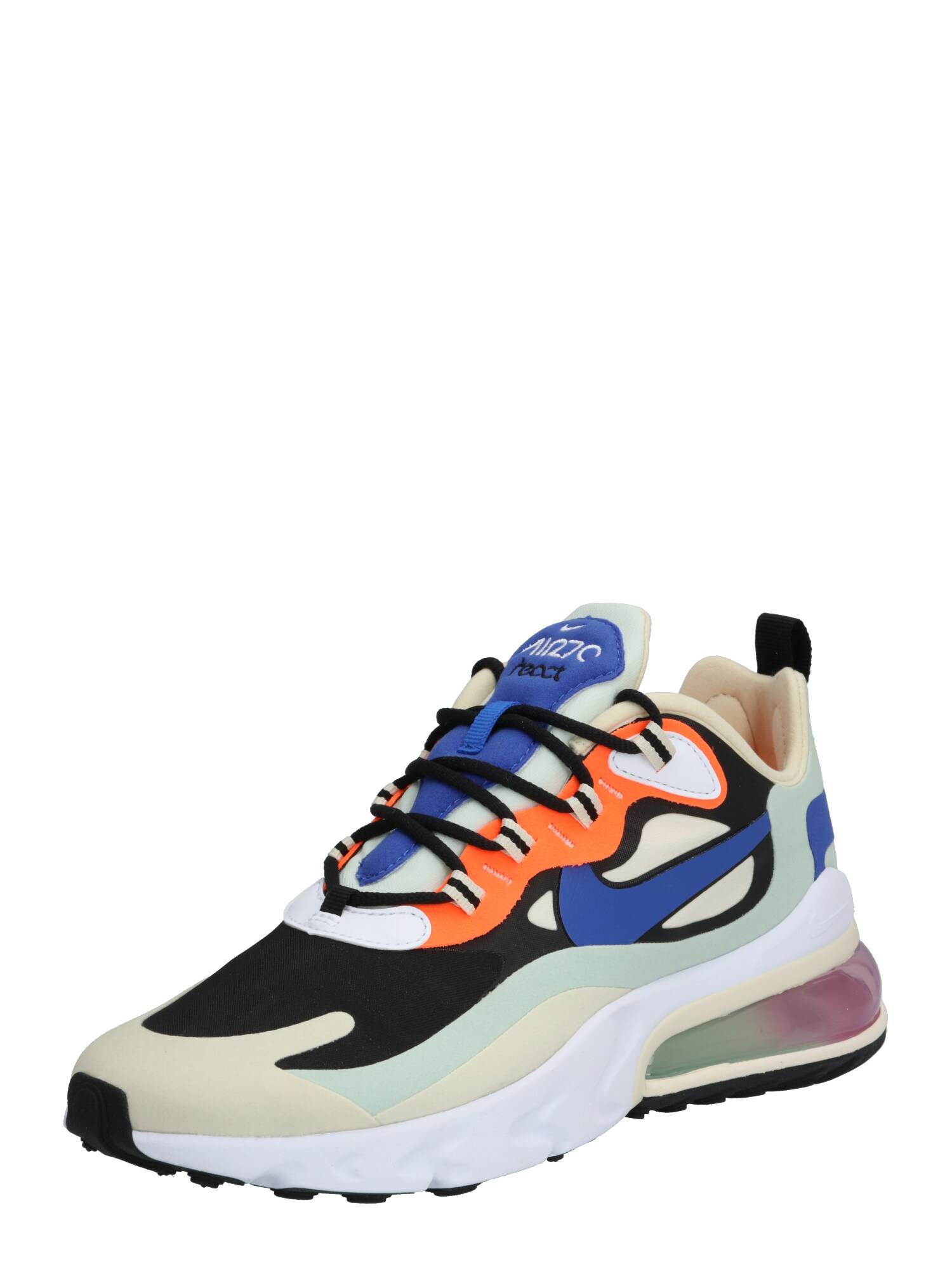 Nike Sportswear Sportbačiai be auliuko 'Air Max 270 React'  mėtų spalva / balta / juoda / oranžinė