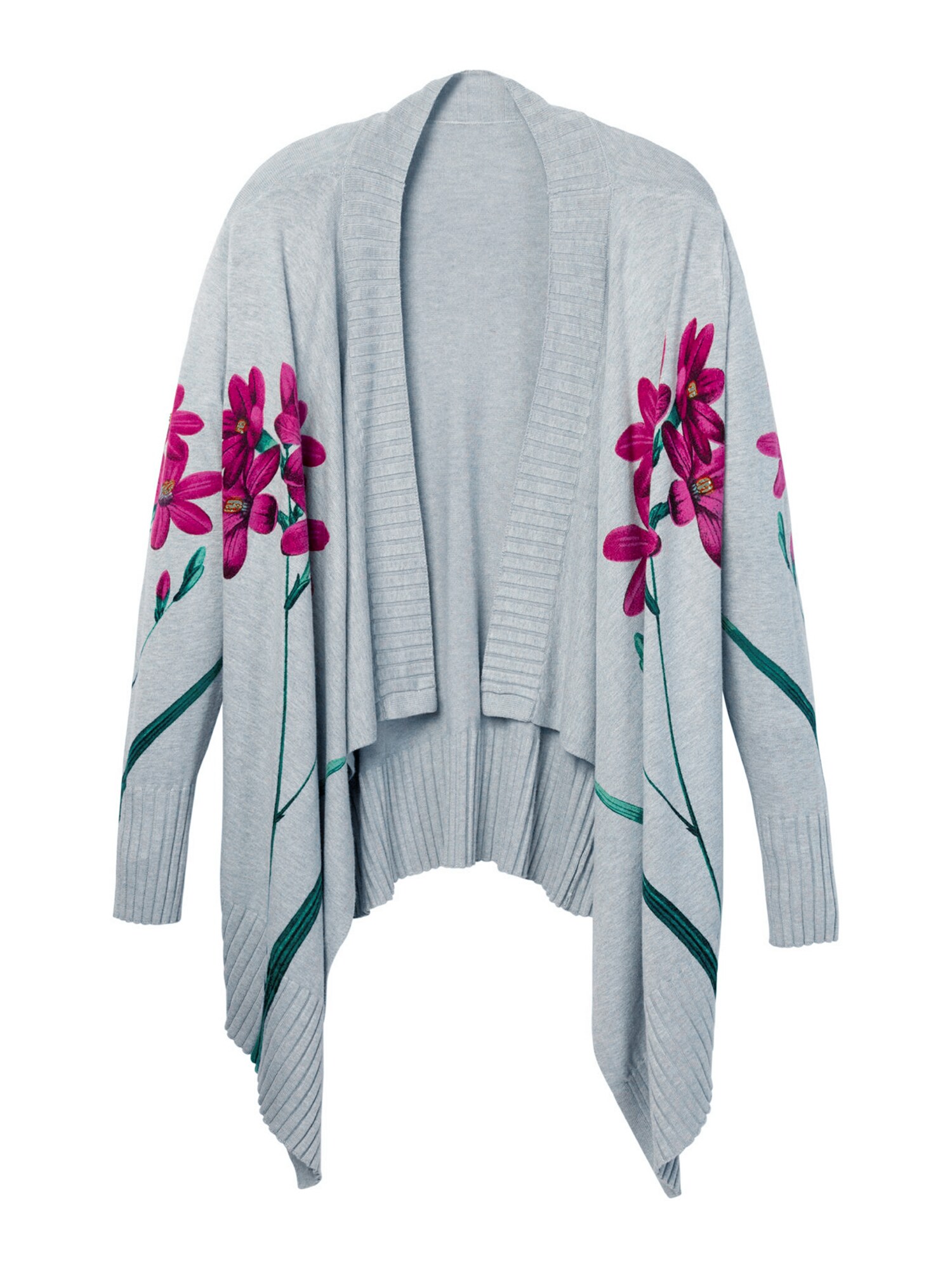 Desigual Kardiganas 'AMARANTE'  margai pilka / fuksijų spalva / žalia / aukso geltonumo spalva
