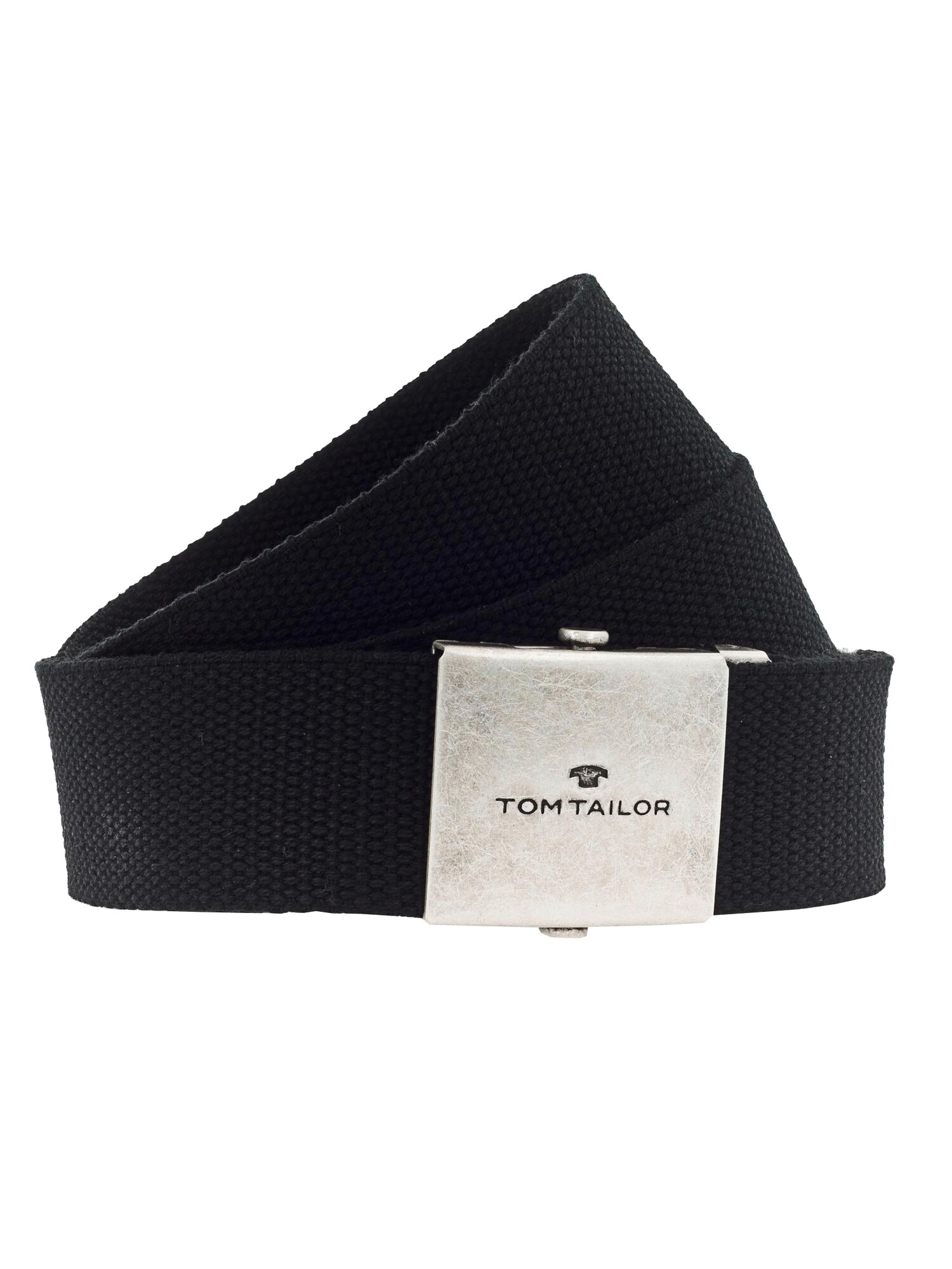 TOM TAILOR Gürtel Cotton webbing schwarz / silber