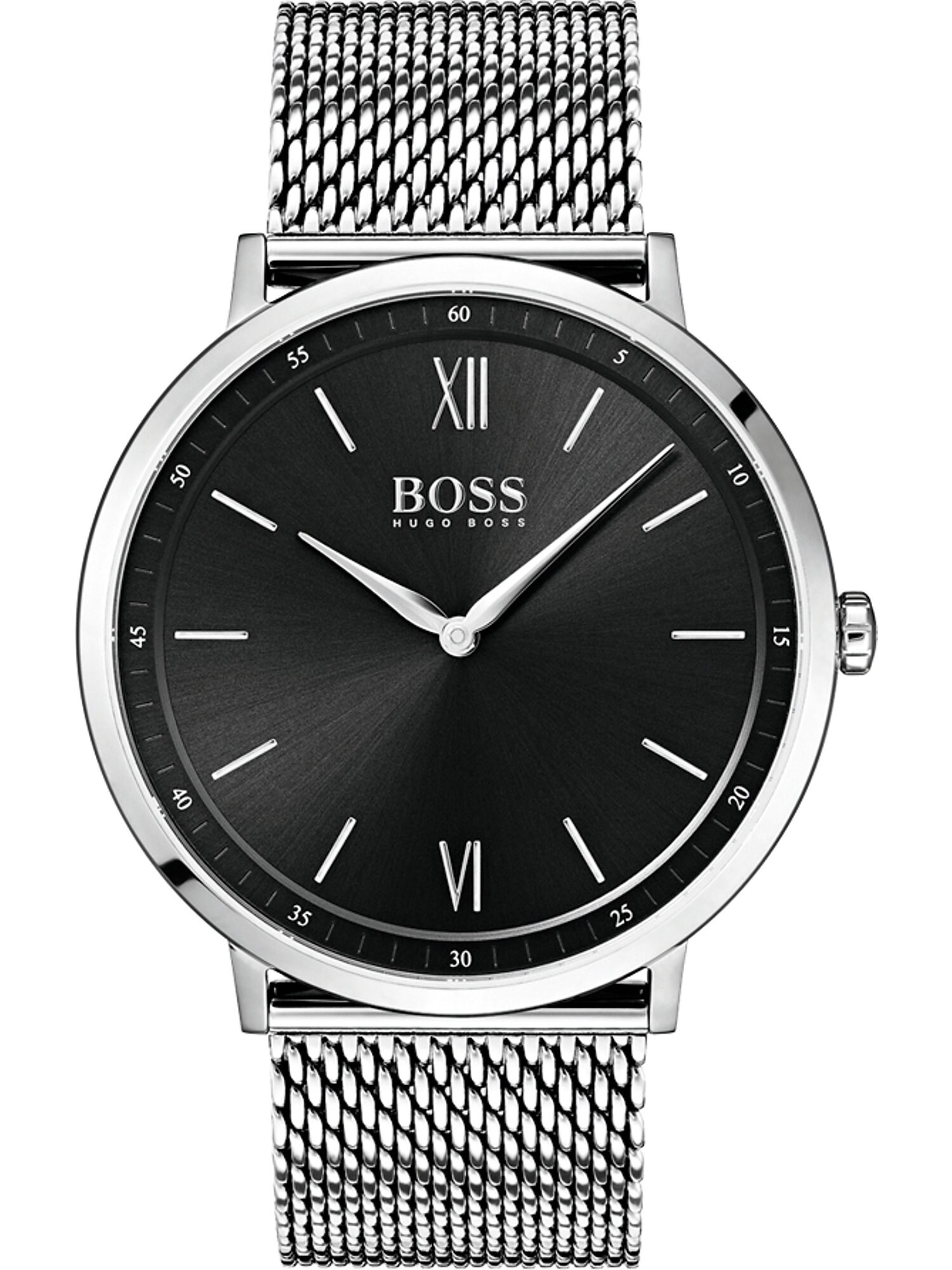 BOSS Uhr schwarz / silber