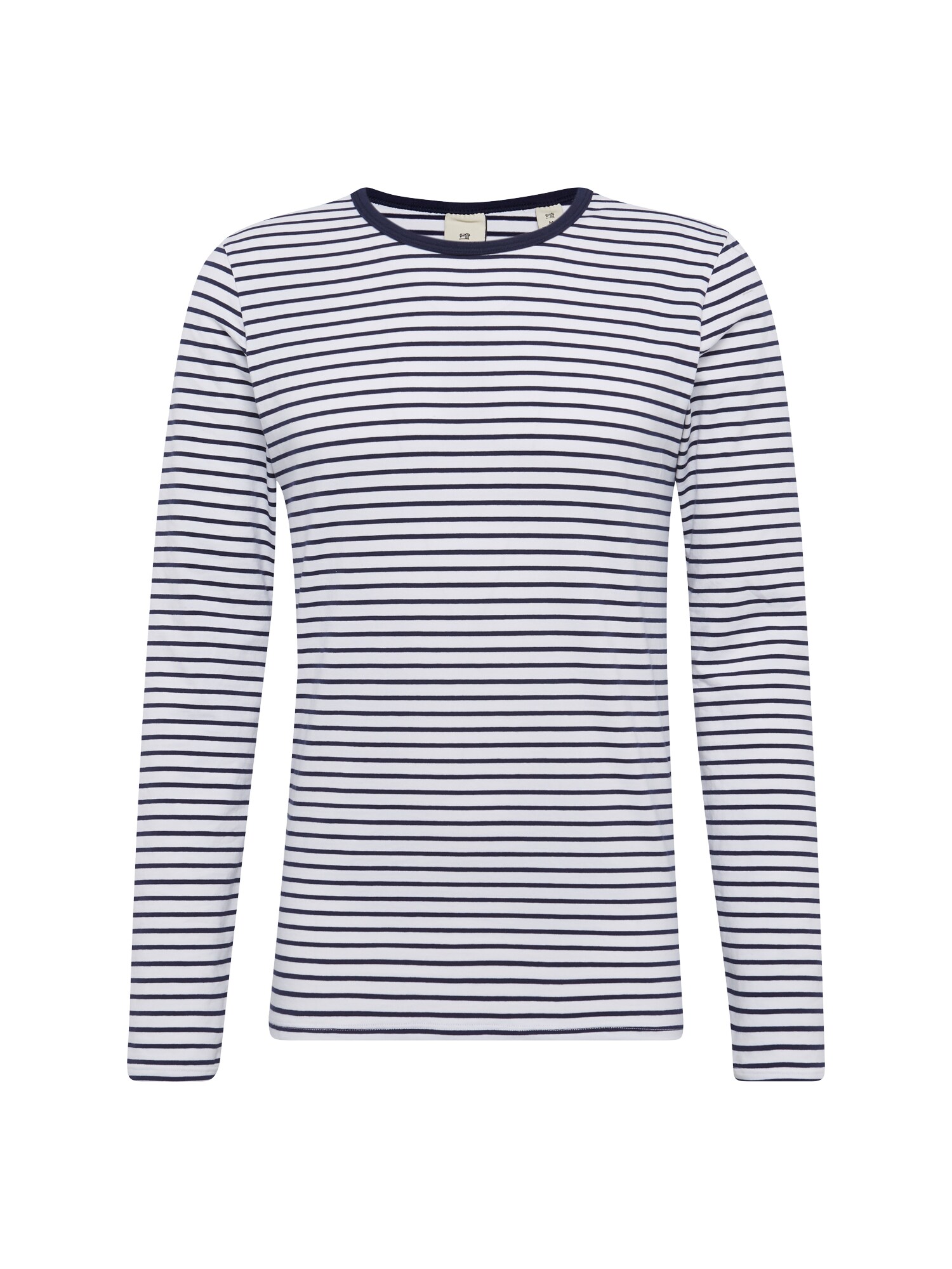SCOTCH & SODA Marškinėliai 'Classic long sleeve jersey tee'  tamsiai mėlyna / balta