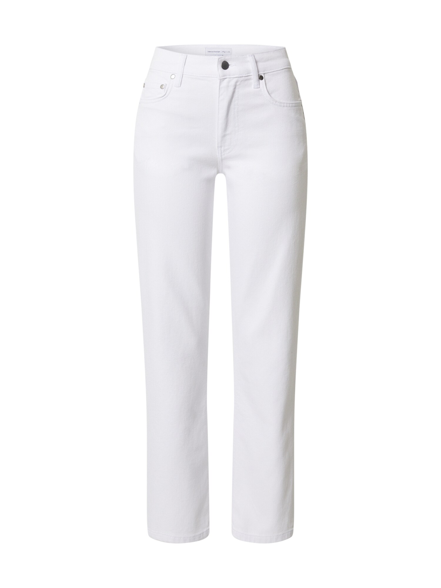NU-IN Džinsai 'Mid Rise Straight Leg Jeans'  balta