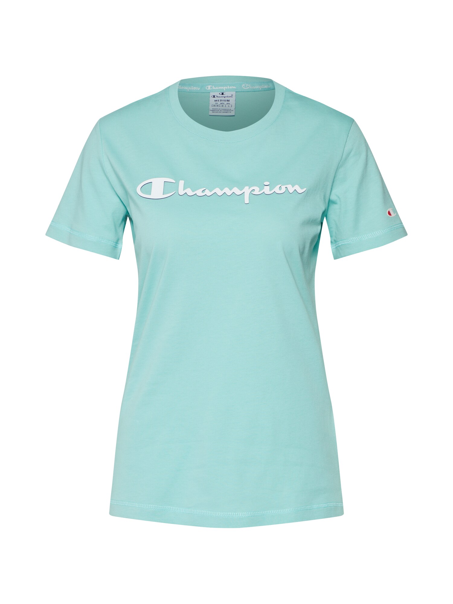 Champion Authentic Athletic Apparel Dames Shirt Turquoise Wit champion authentic athletic apparel kopen in de aanbieding