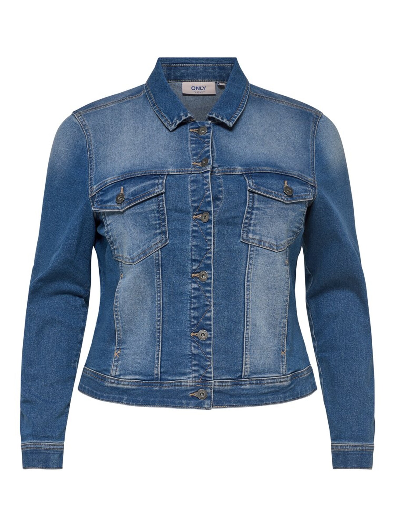 Only Carmakoma Dames Tussenjas Wespa Blauw Denim only carmakoma kopen in de aanbieding