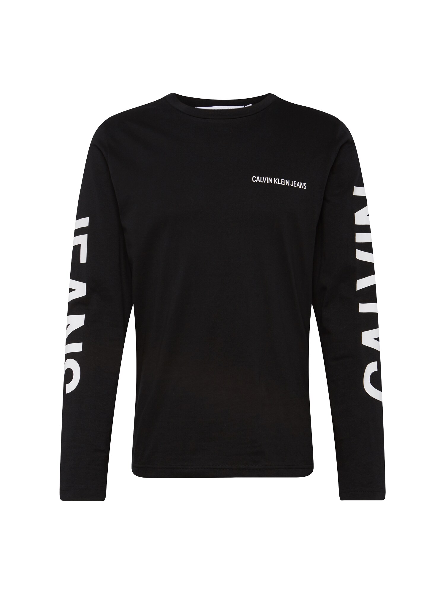 Calvin Klein Jeans Heren Shirt Institutional Back Print Ls Reg Zwart Wit calvin klein jeans kopen in de aanbieding