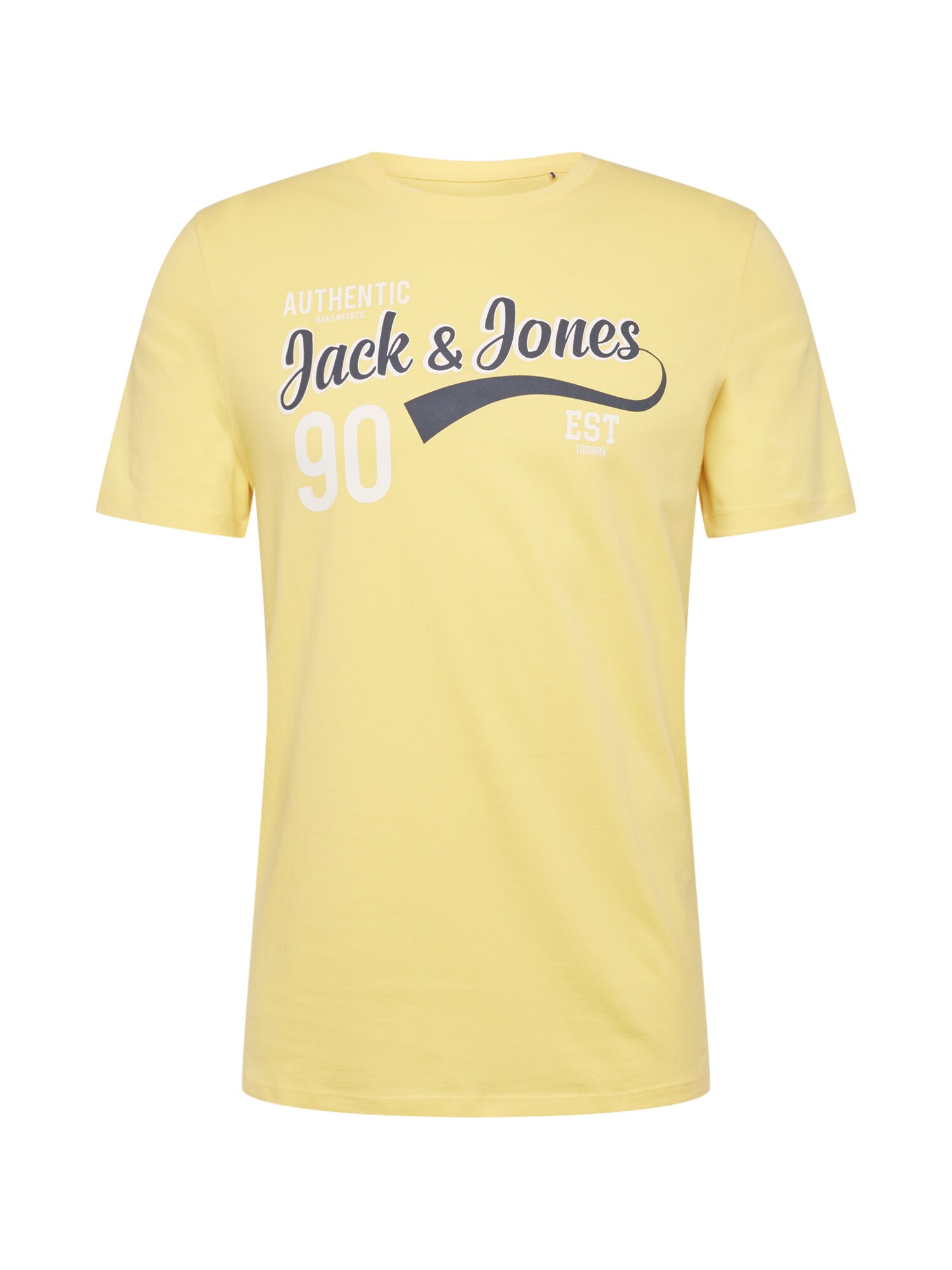 JACK & JONES Marškinėliai  tamsiai mėlyna / balta / geltona