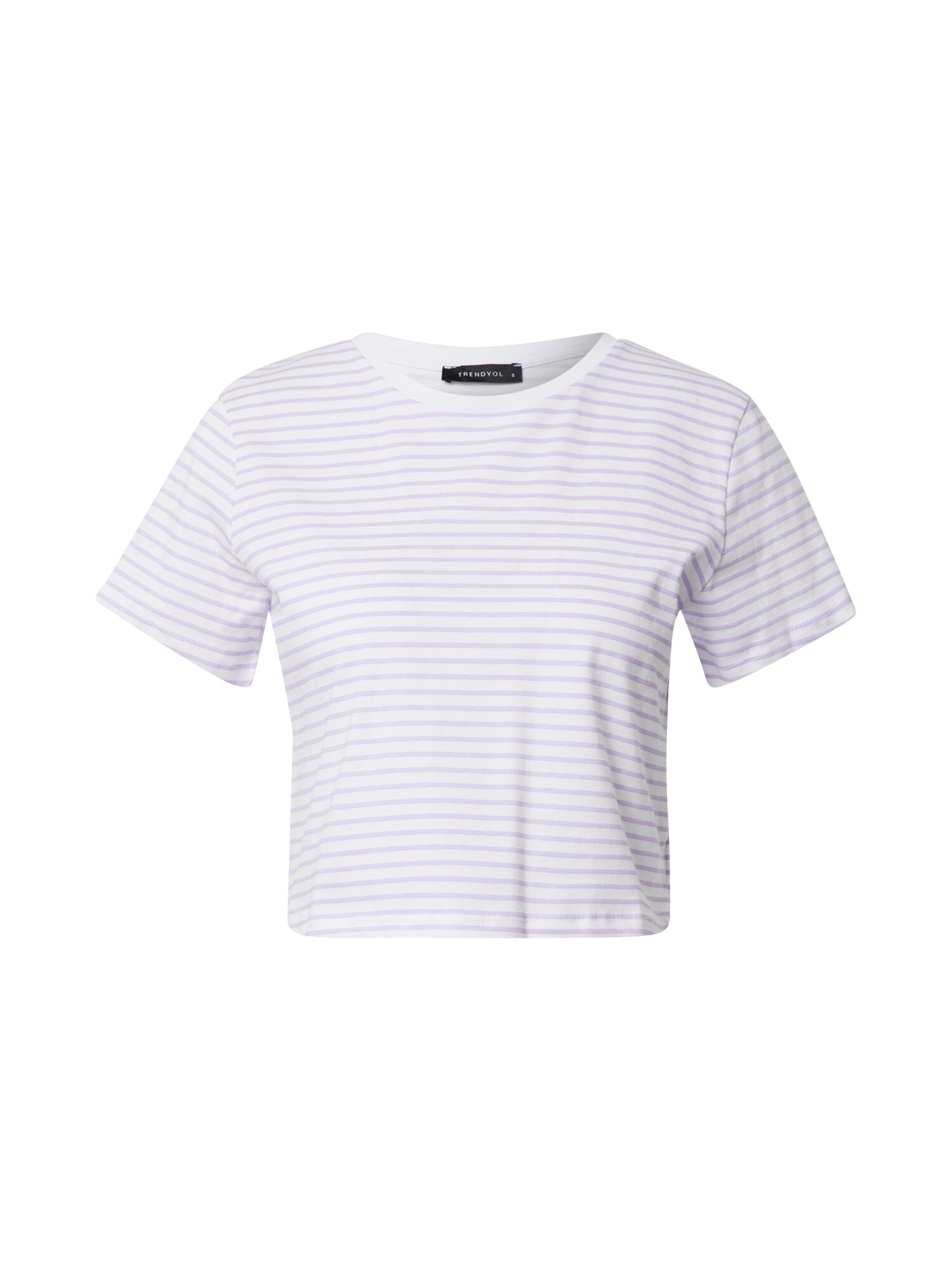 Trendyol Marškinėliai  balta / pastelinė violetinė
