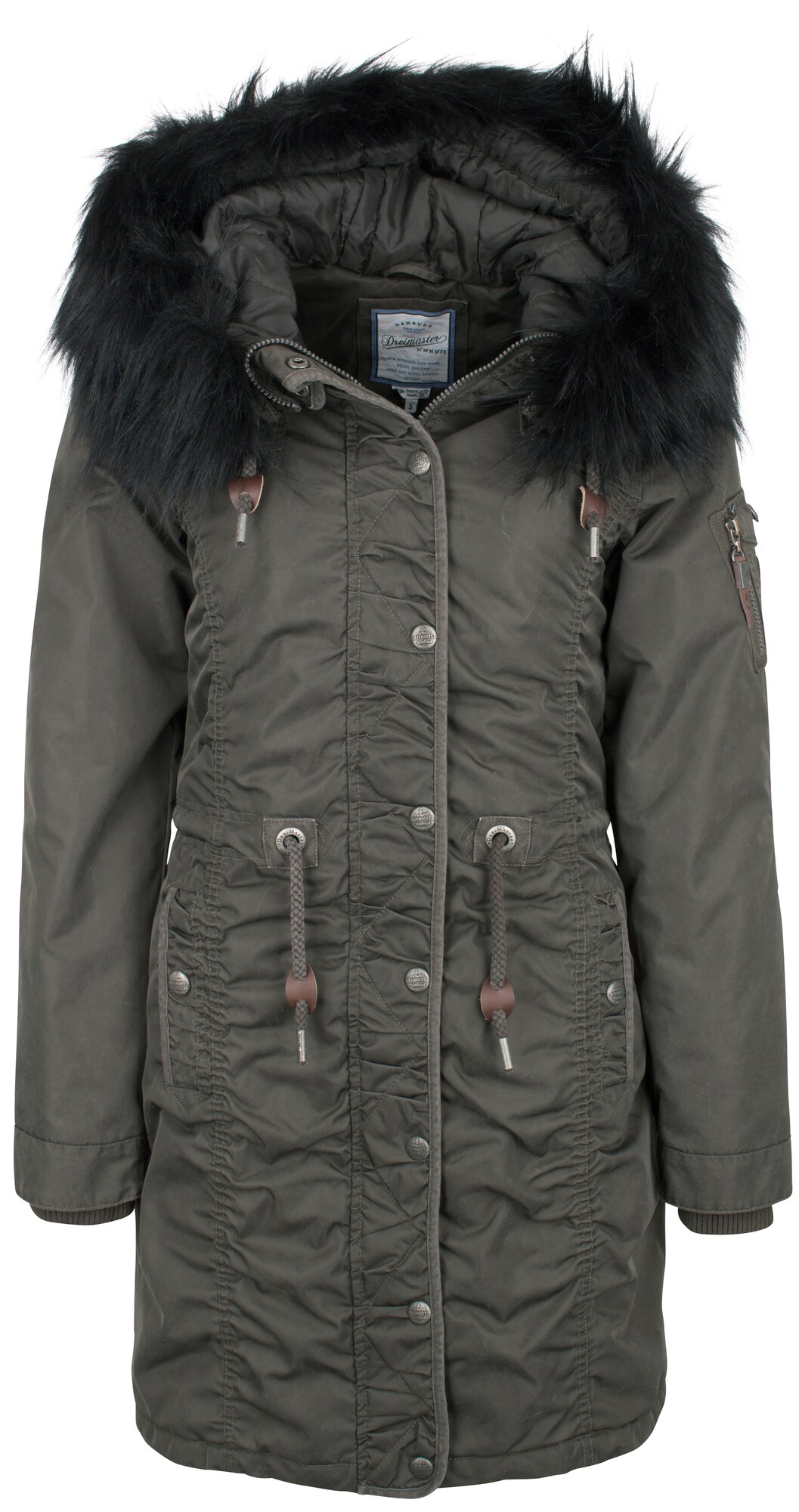 Dreimaster Dames Winterparka Olijfgroen dreimaster kopen in de aanbieding