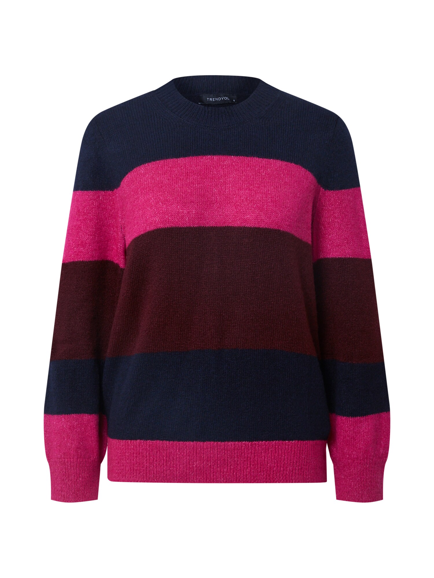 Trendyol Megztinis 'Jumper'  rožinė / kobalto mėlyna / vyšninė spalva
