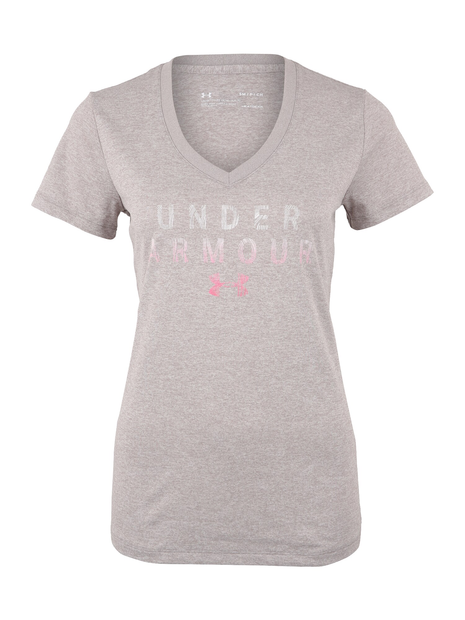 Under Armour Dames Functioneel Shirt Tech Ssv Grijs Gemeleerd Pink under armour kopen in de aanbieding