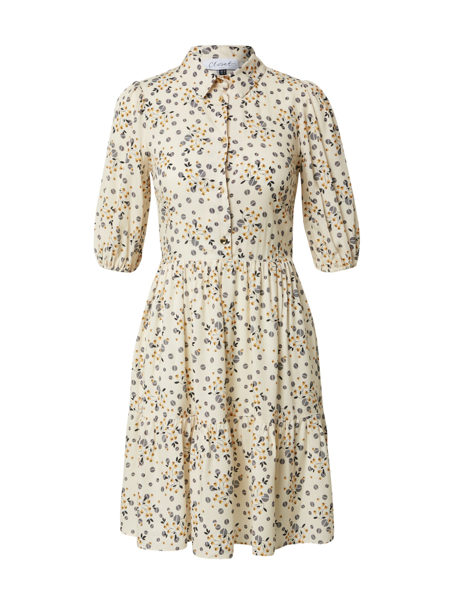 Closet London Suknelė 'Closet Gathered Shirt Dress'  smėlio / mišrios spalvos