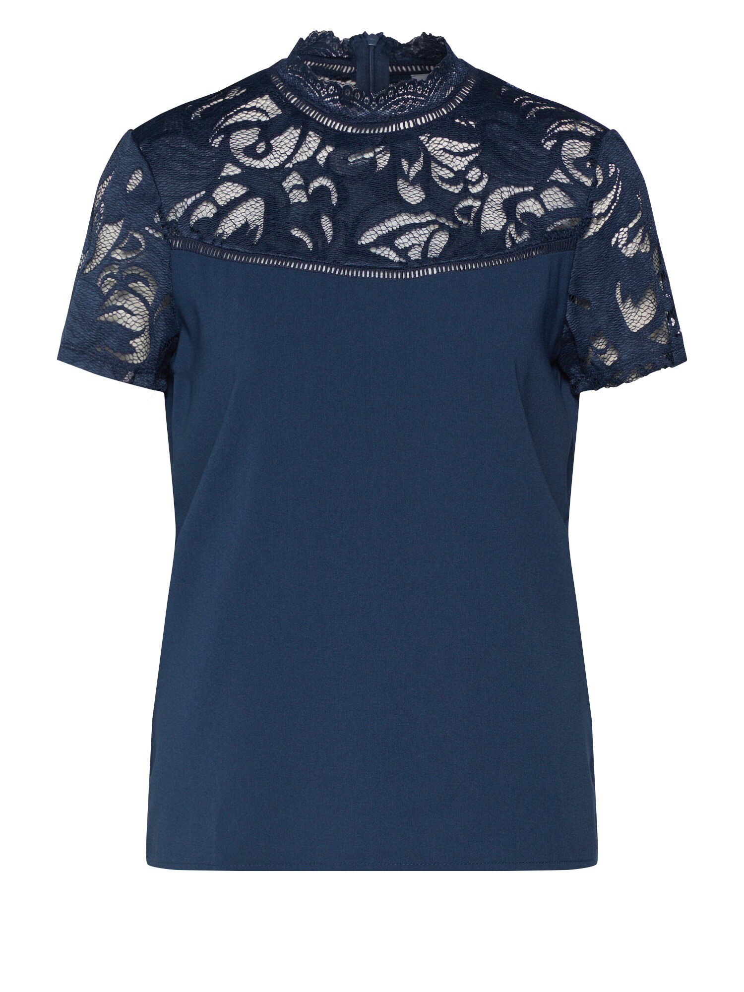 VILA Palaidinė 'VISTASIA S/S SOLID LACE TOP - EV'  mėlyna
