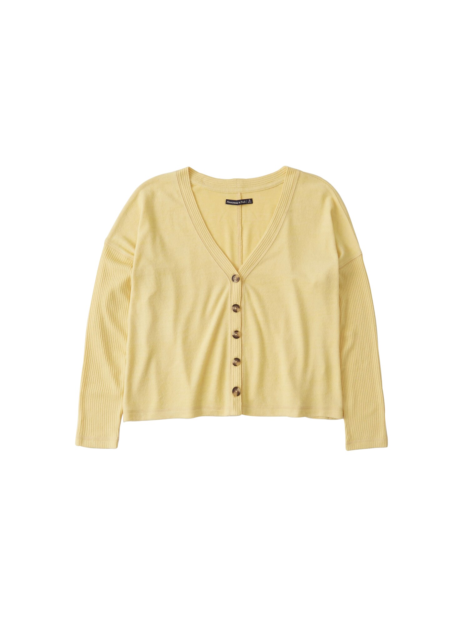 Abercrombie Fitch Dames Gebreid Vest Geel abercrombie fitch kopen in de aanbieding