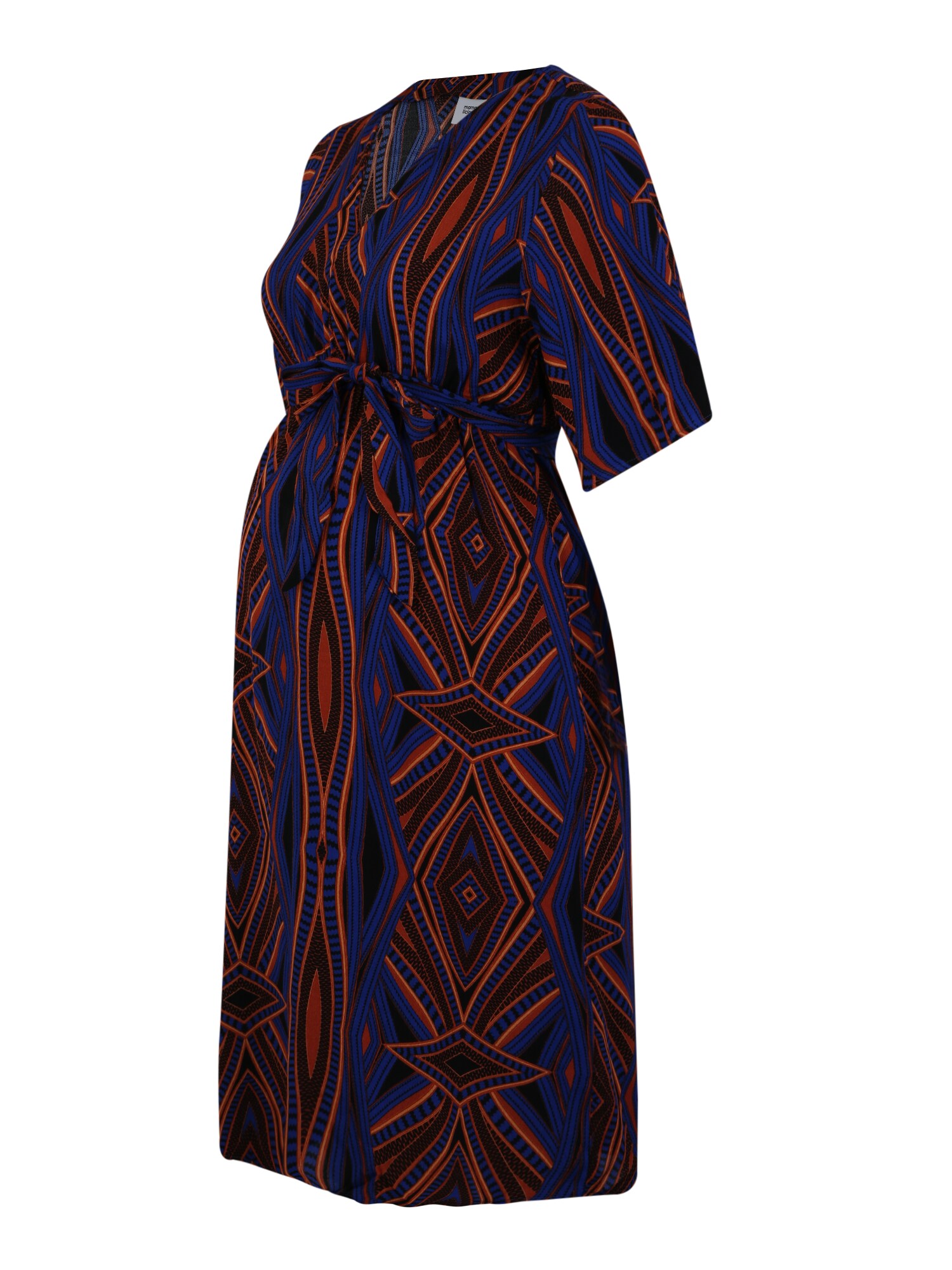 Mamalicious Dames Jurk Blauw Sinaasappel Zwart mamalicious kopen in de aanbieding