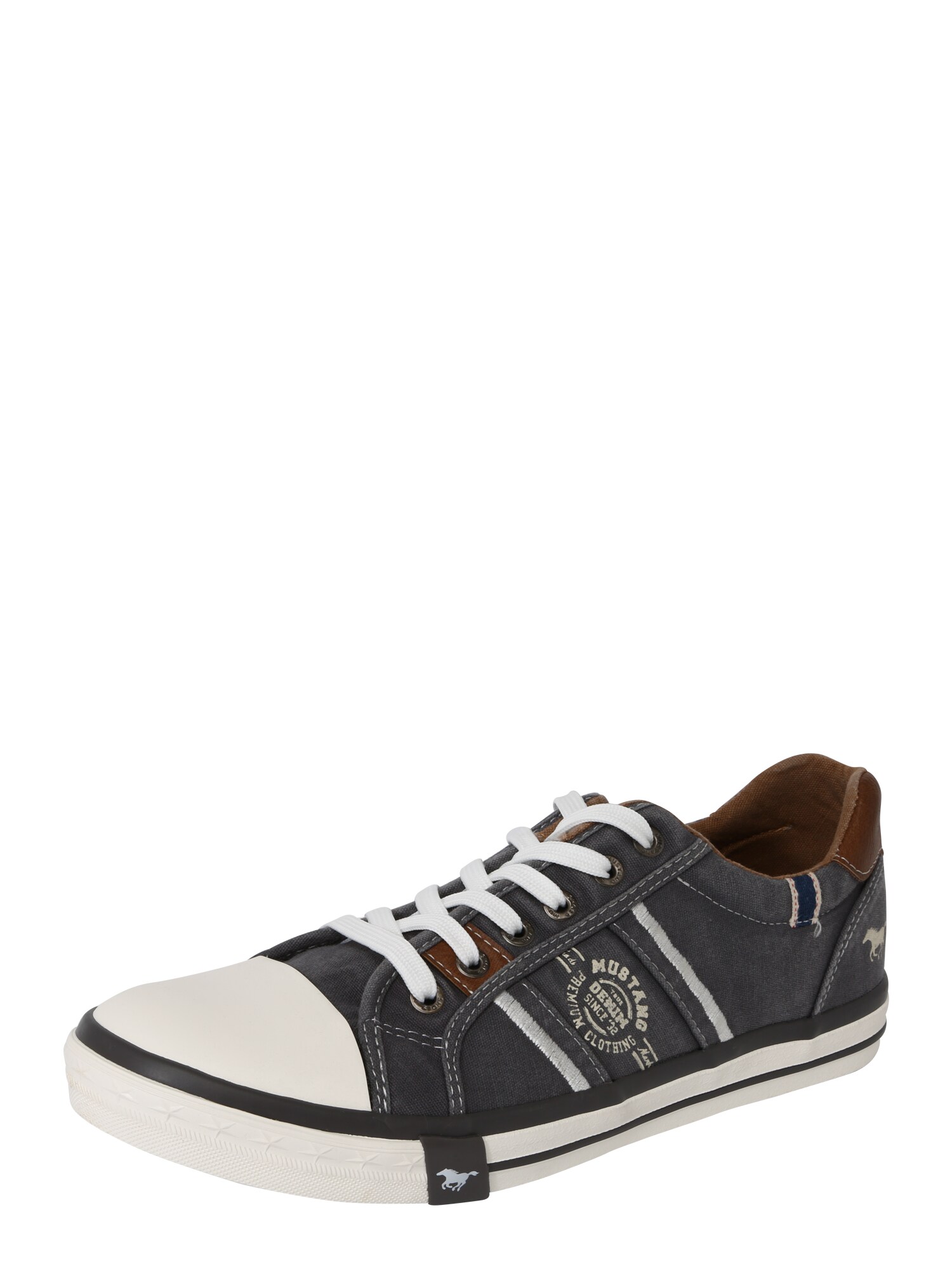 Mustang Heren Sneakers Laag Grijs mustang kopen in de aanbieding