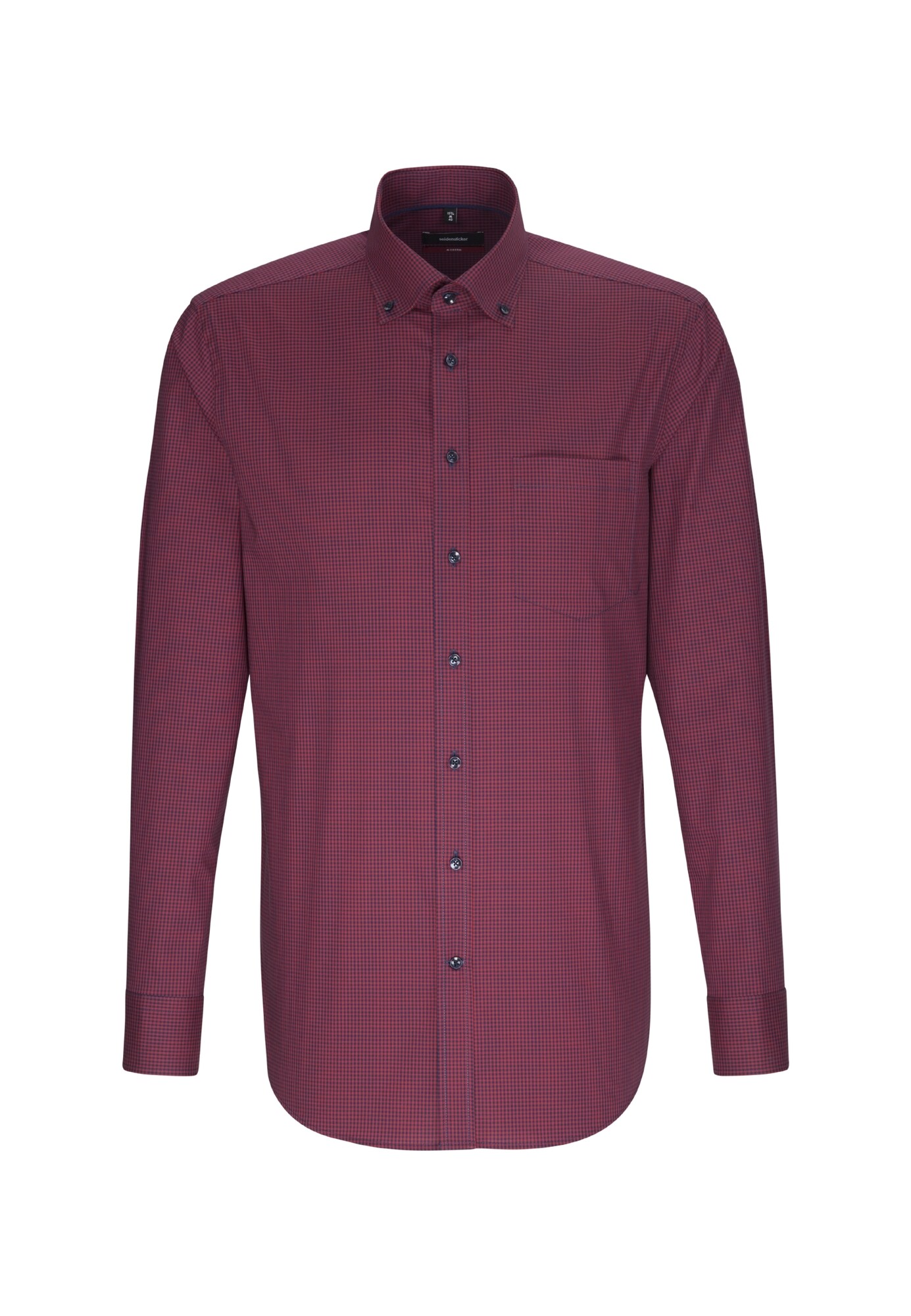 Seidensticker Heren Zakelijk Overhemd Modern Navy Donkerrood seidensticker kopen in de aanbieding