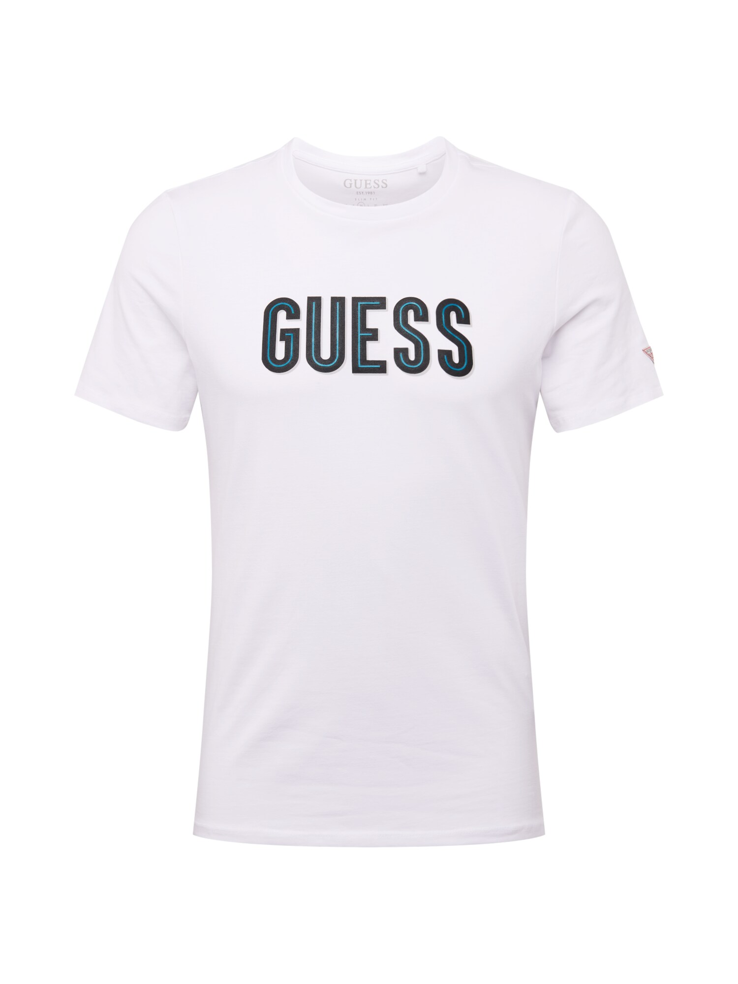 GUESS Marškinėliai  mėlyna / juoda / balta