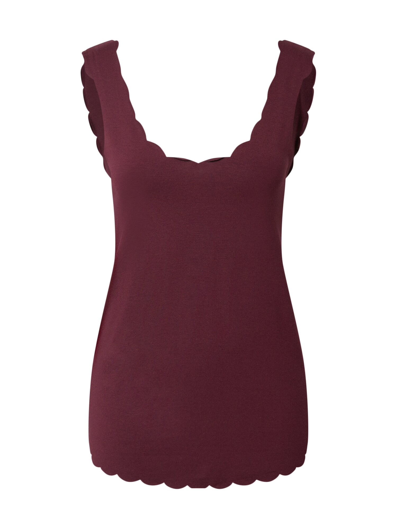 ONLY Palaidinė be rankovių 'ONLNEW ADA S/L DETAIL TOP JRS'  vyno raudona spalva