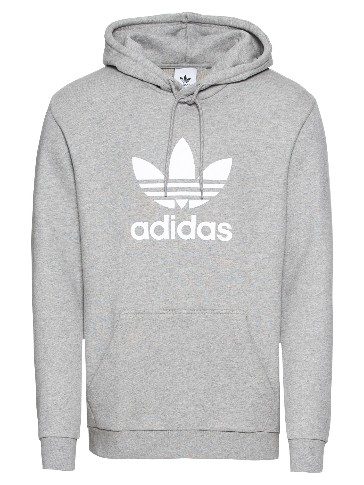 Adidas Originals Heren Sweatshirt Trefoil Grijs Gemeleerd Wit adidas originals kopen in de aanbieding