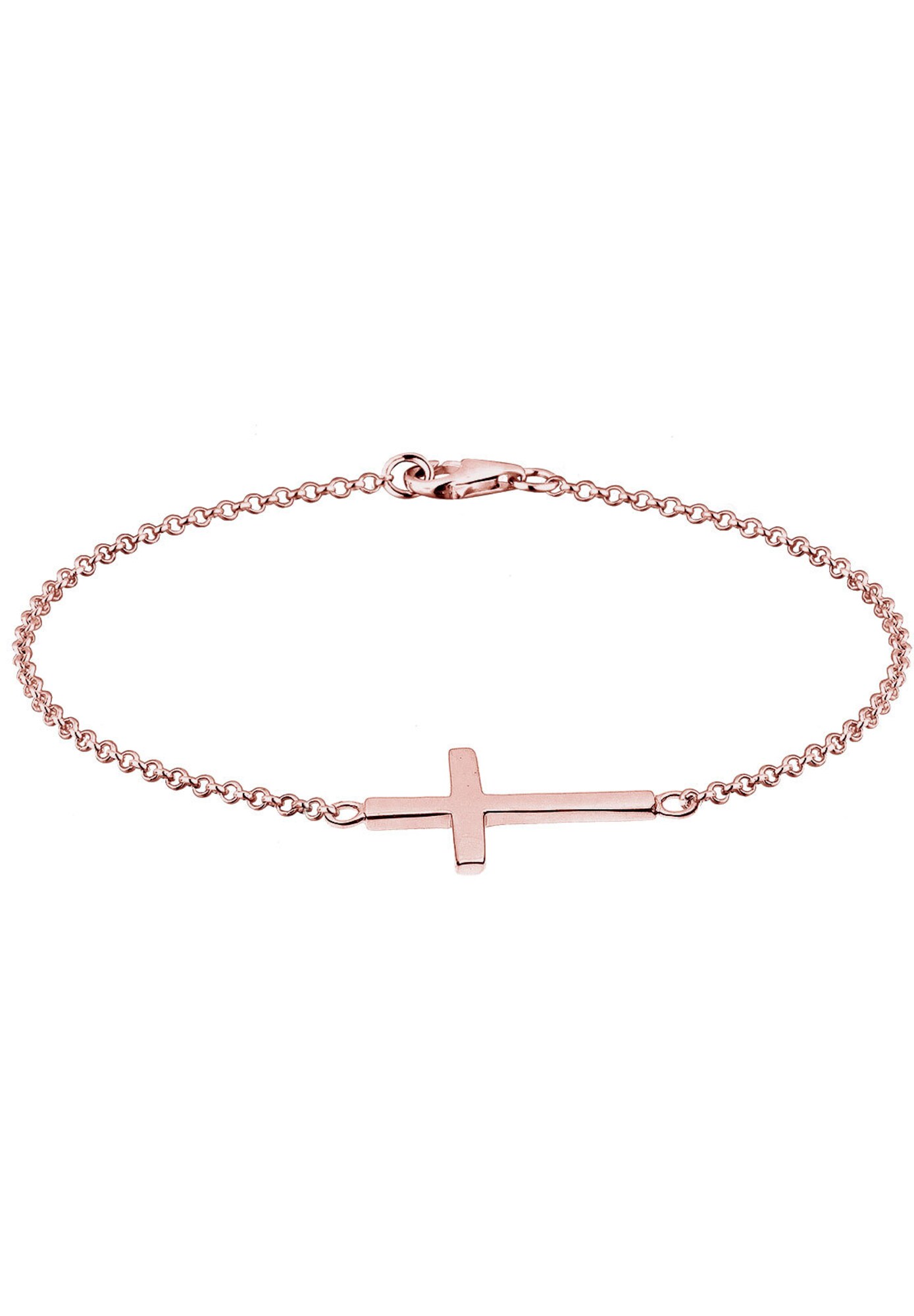 ELLI Brățară Kreuz  auriu - roz