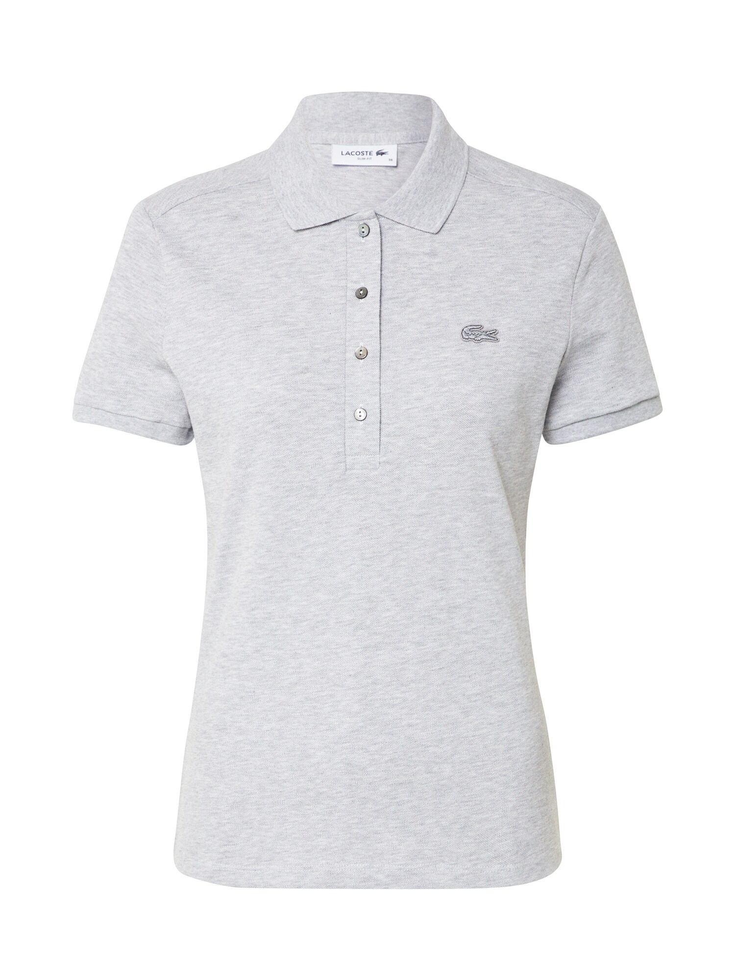 LACOSTE Marškinėliai 'CHEMISE COL BORD-COTES MA'  sidabro pilka / tamsiai pilka