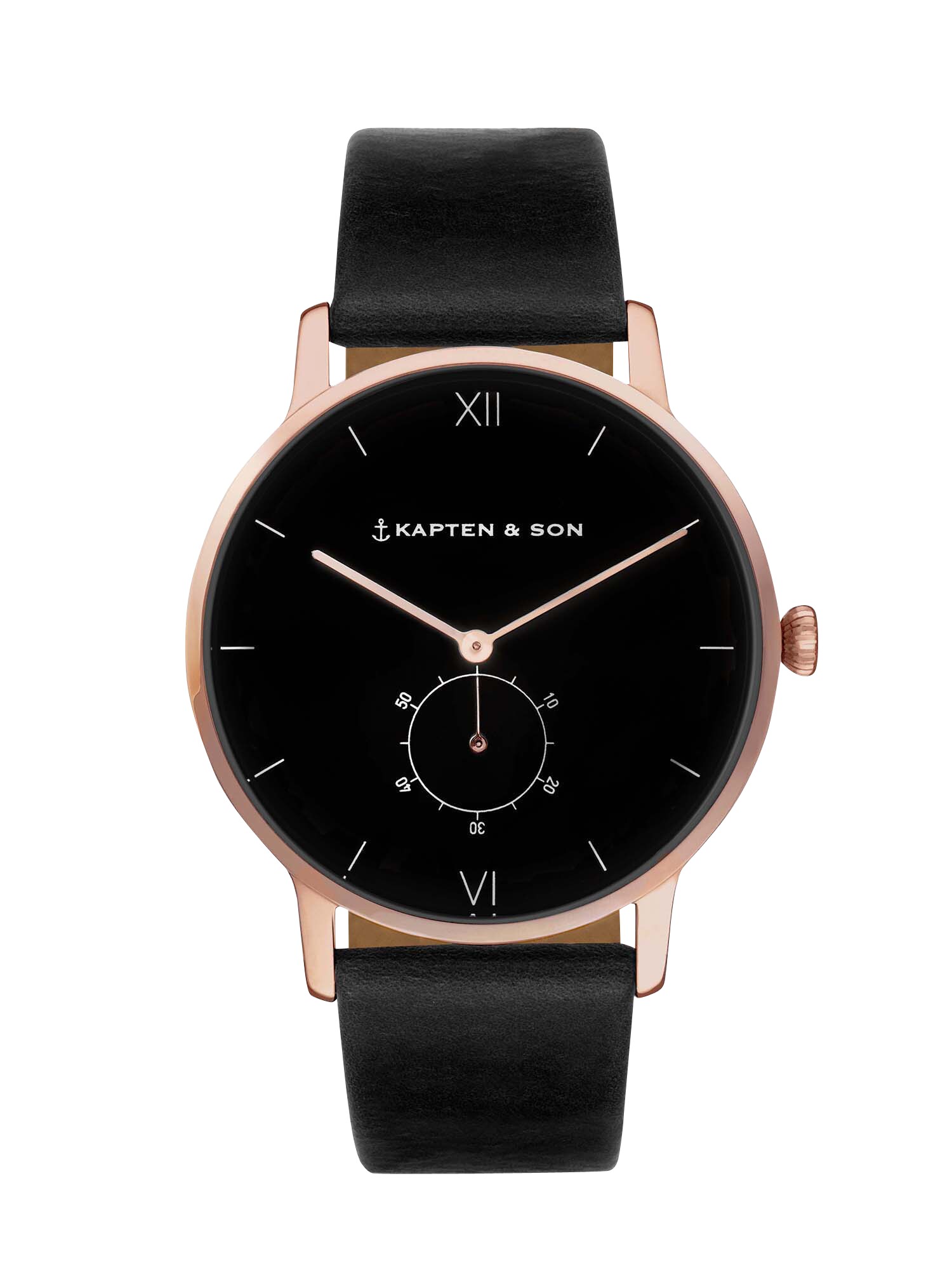 Kapten & Son Analoginis (įprastinio dizaino) laikrodis 'Heritage Rosegold'  juoda