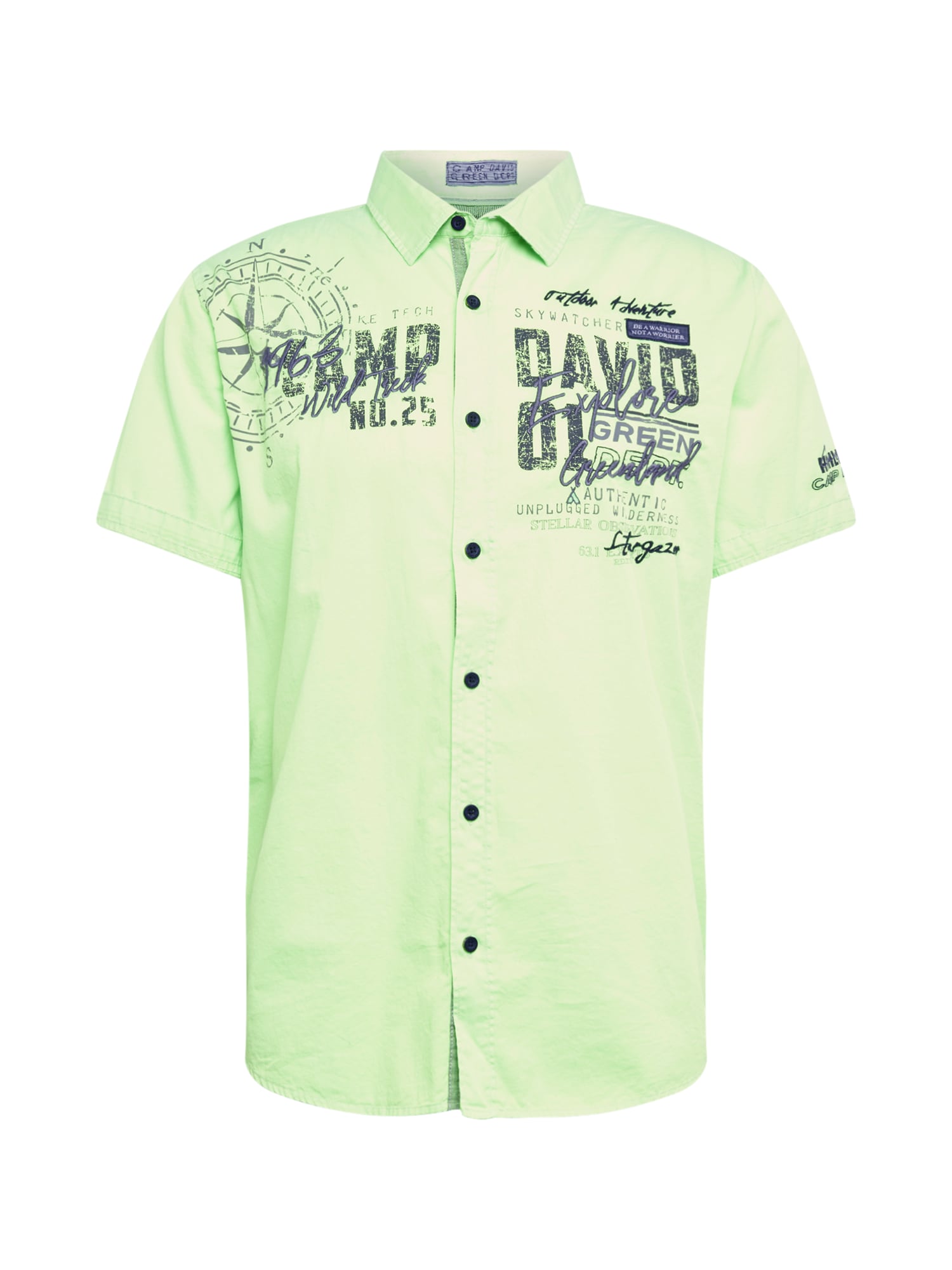 CAMP DAVID Dalykiniai marškiniai  šviesiai žalia / juoda