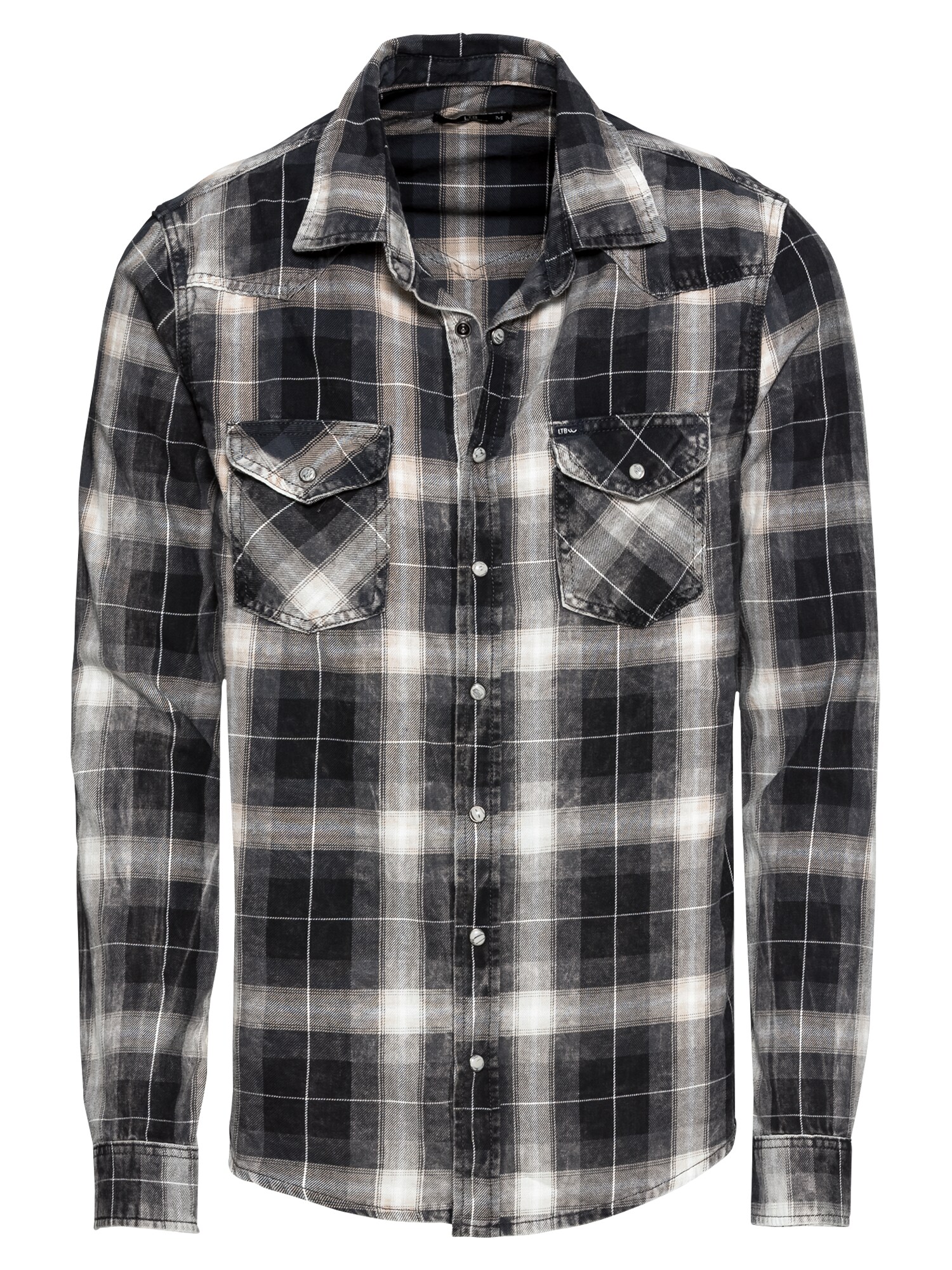 Ltb Heren Overhemd Rohan Beige Zwart ltb kopen in de aanbieding