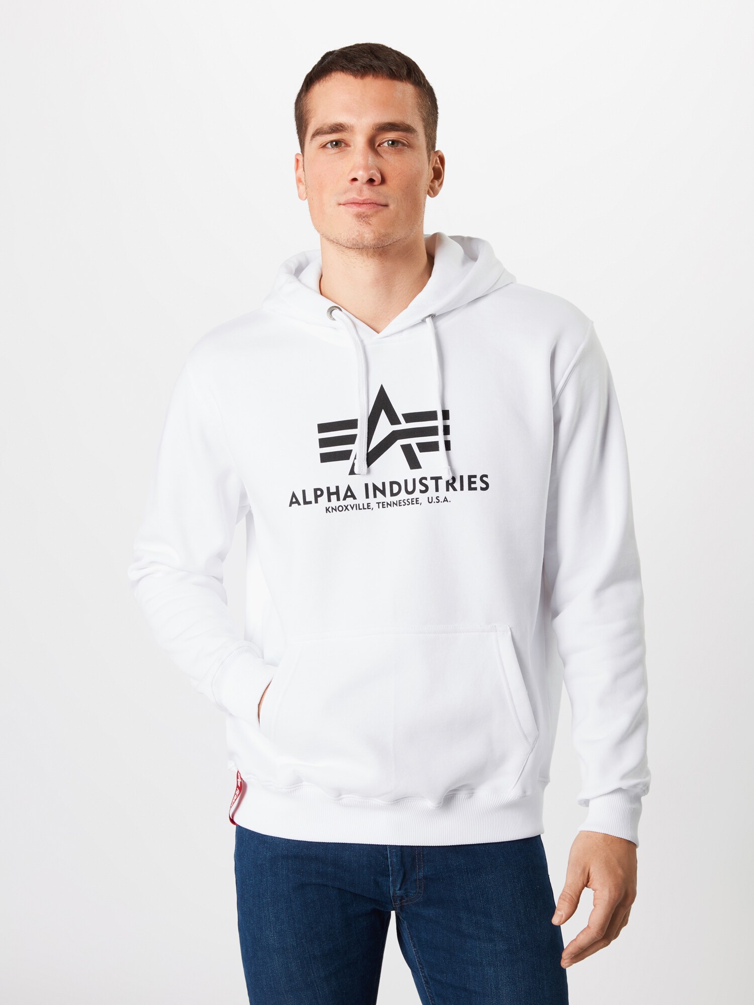ALPHA INDUSTRIES Tréning póló  fekete / piszkosfehér termék 2. képe
