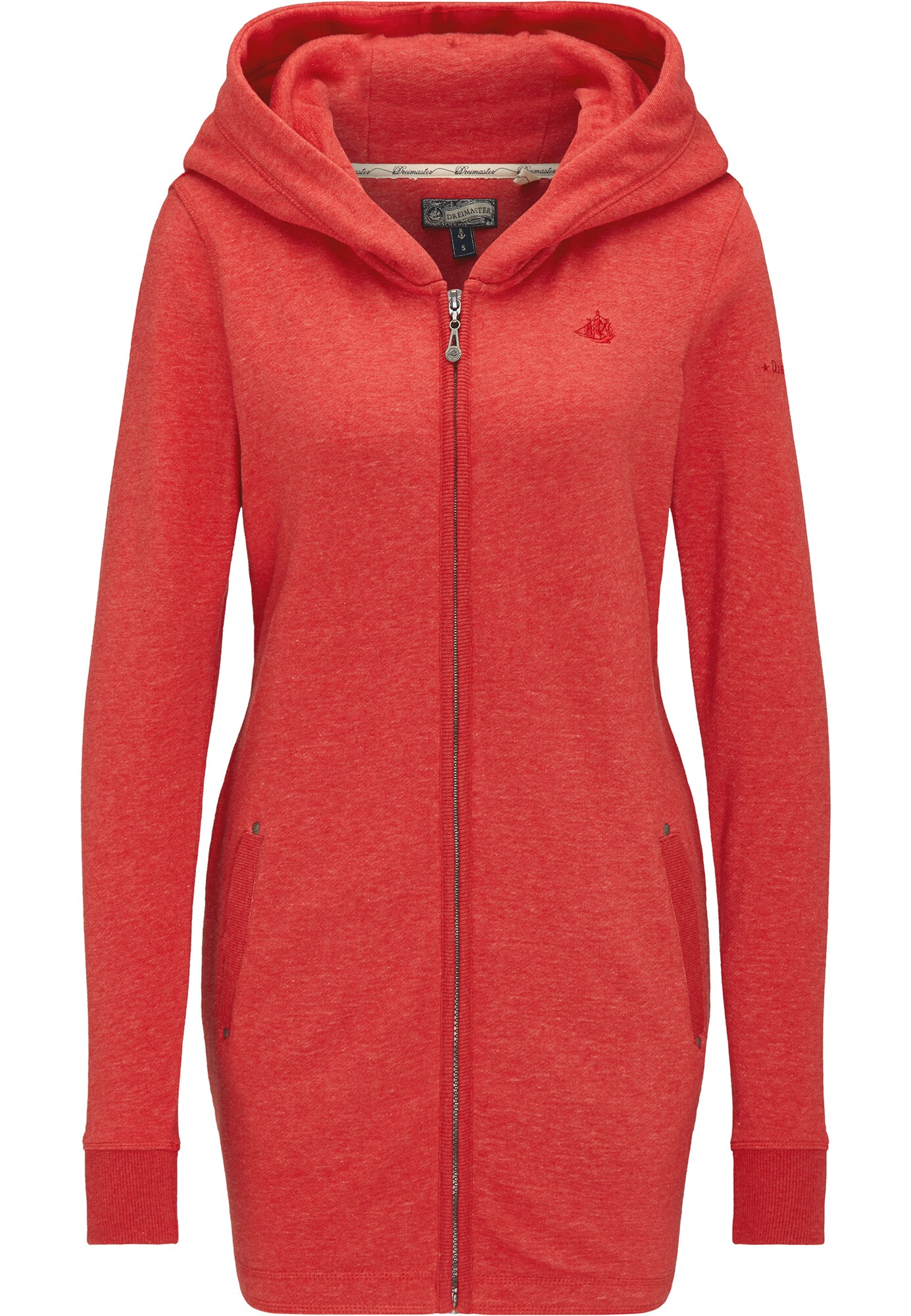 Dreimaster Dames Sweatvest Roestrood dreimaster kopen in de aanbieding