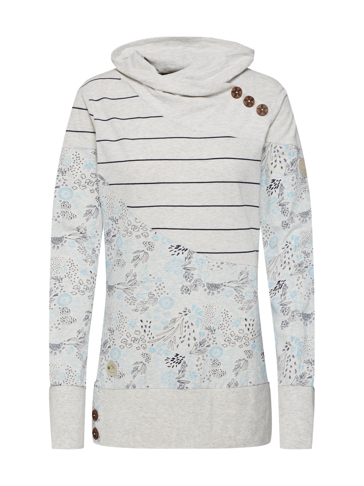 Ragwear Dames Sweatshirt Blauw Lichtgrijs ragwear kopen in de aanbieding