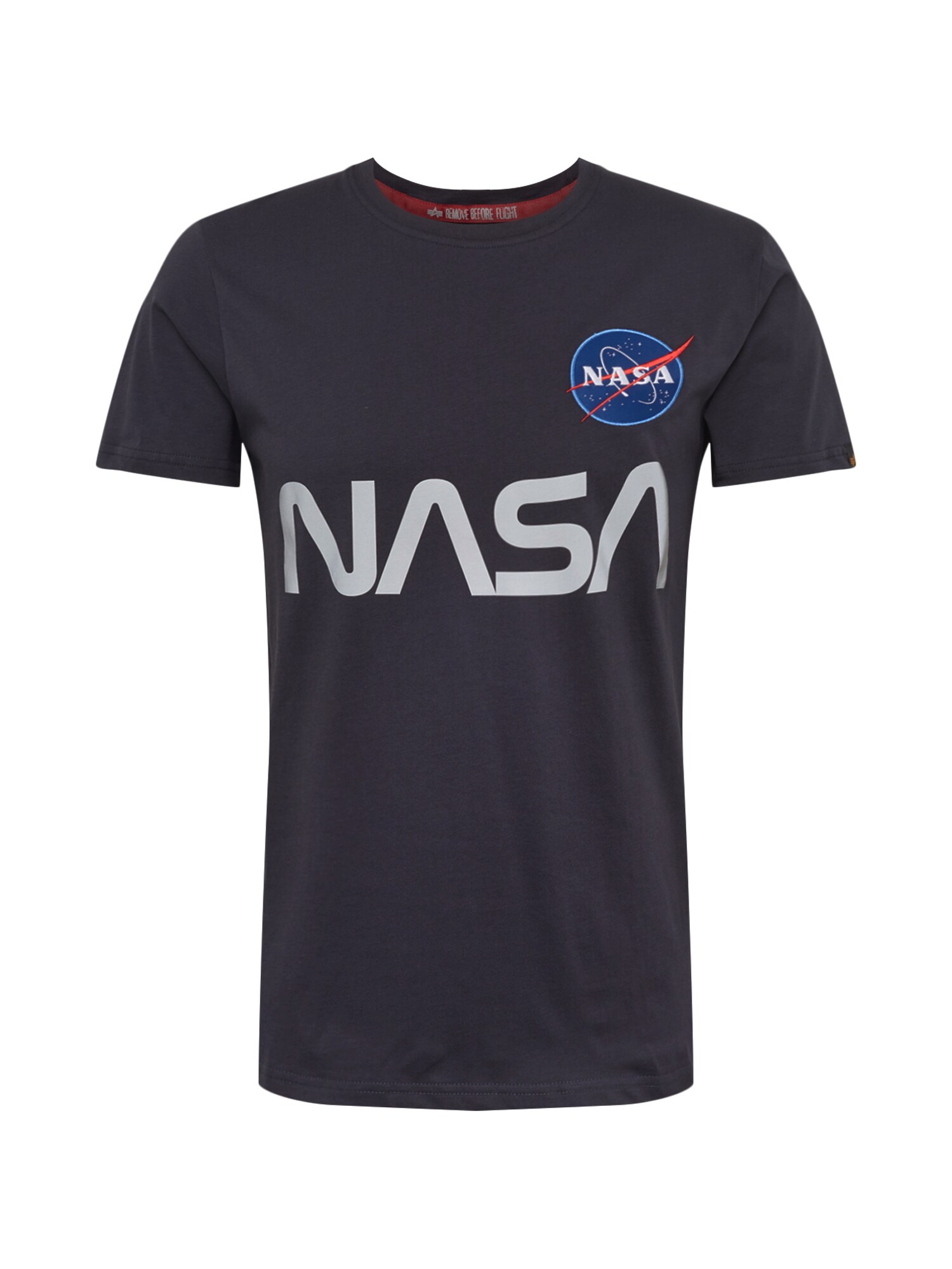 ALPHA INDUSTRIES Marškinėliai 'NASA Reflective'  tamsiai mėlyna / pilka